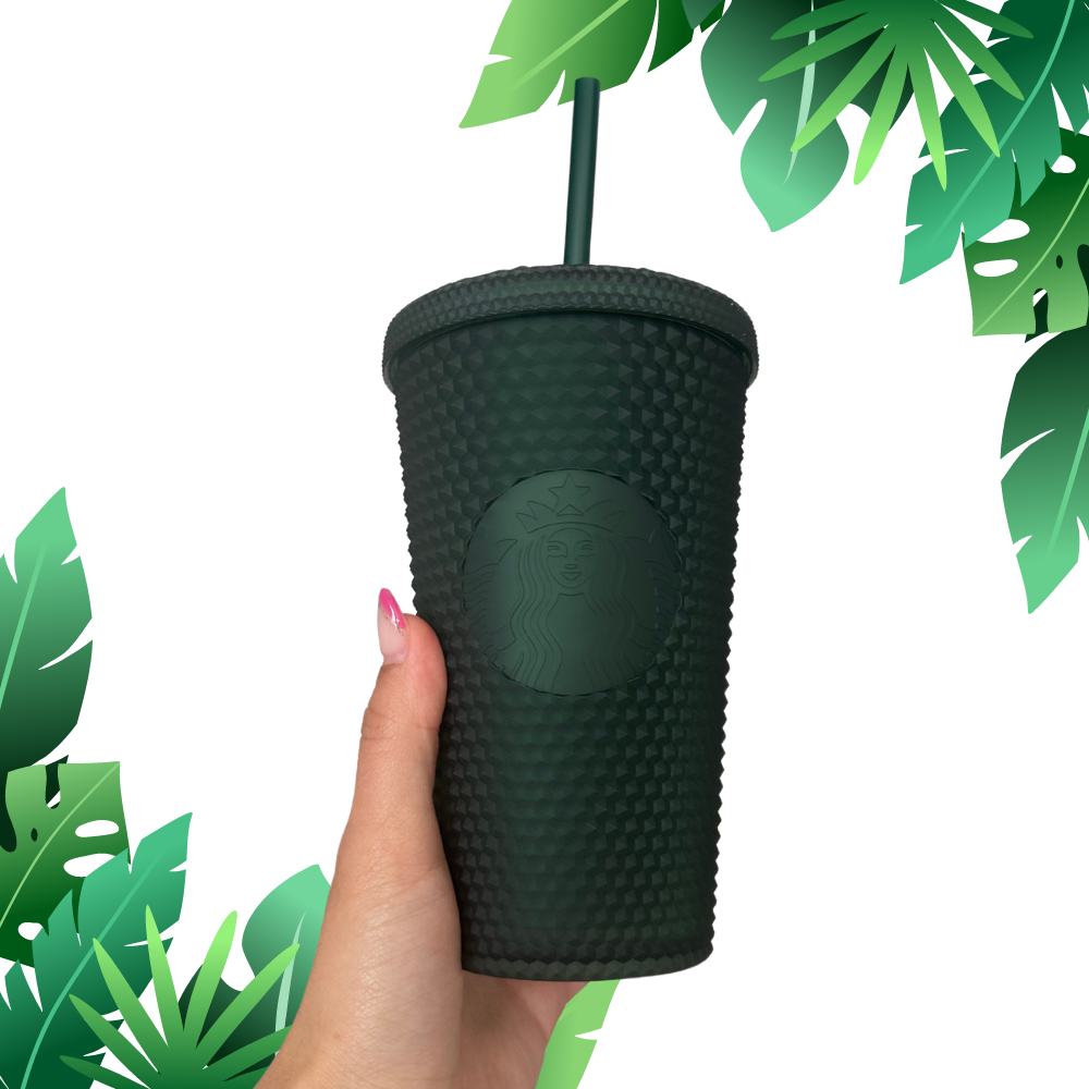 Soft Touch Green  Matte Studded Tumbler