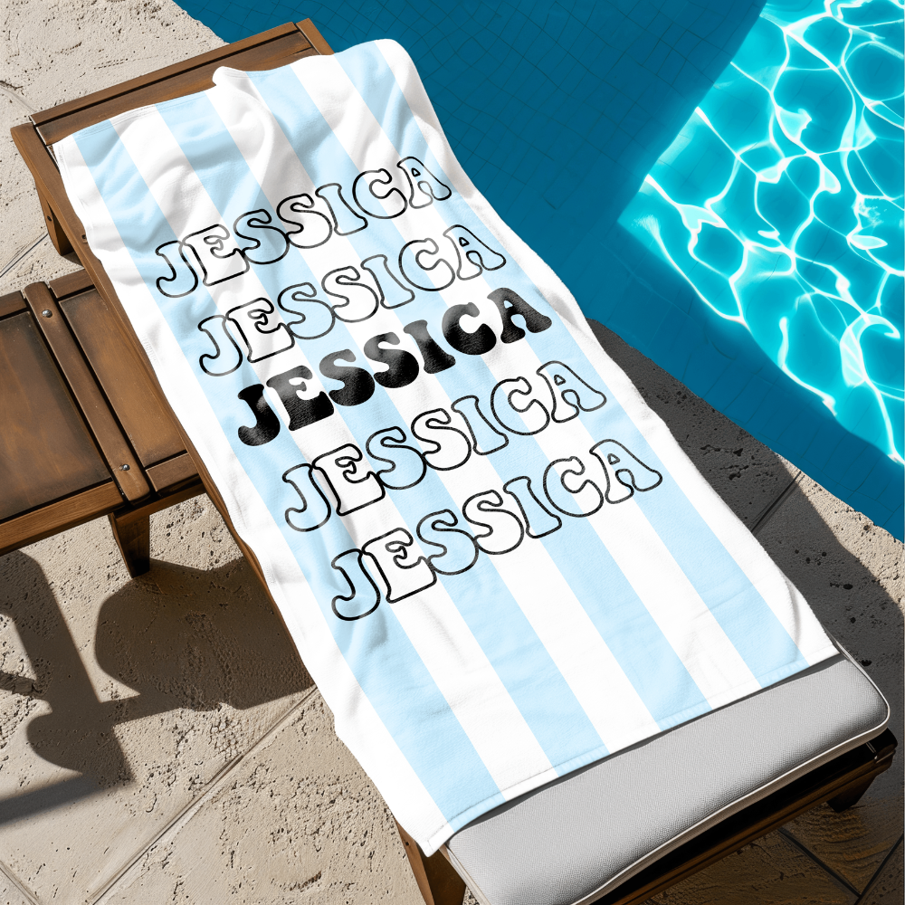 Striped Personalized Beach Towels