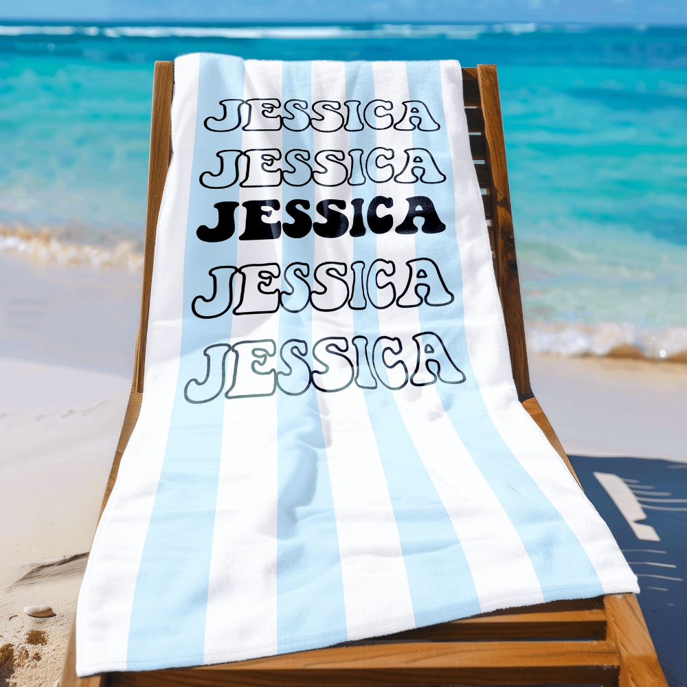 Striped Personalized Beach Towels