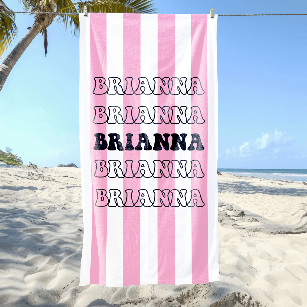 Striped Personalized Beach Towels