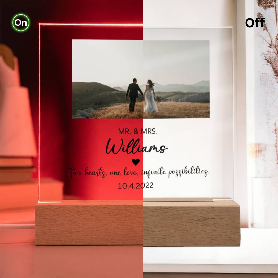 Custom Color changing Engagement Acrylic plaque