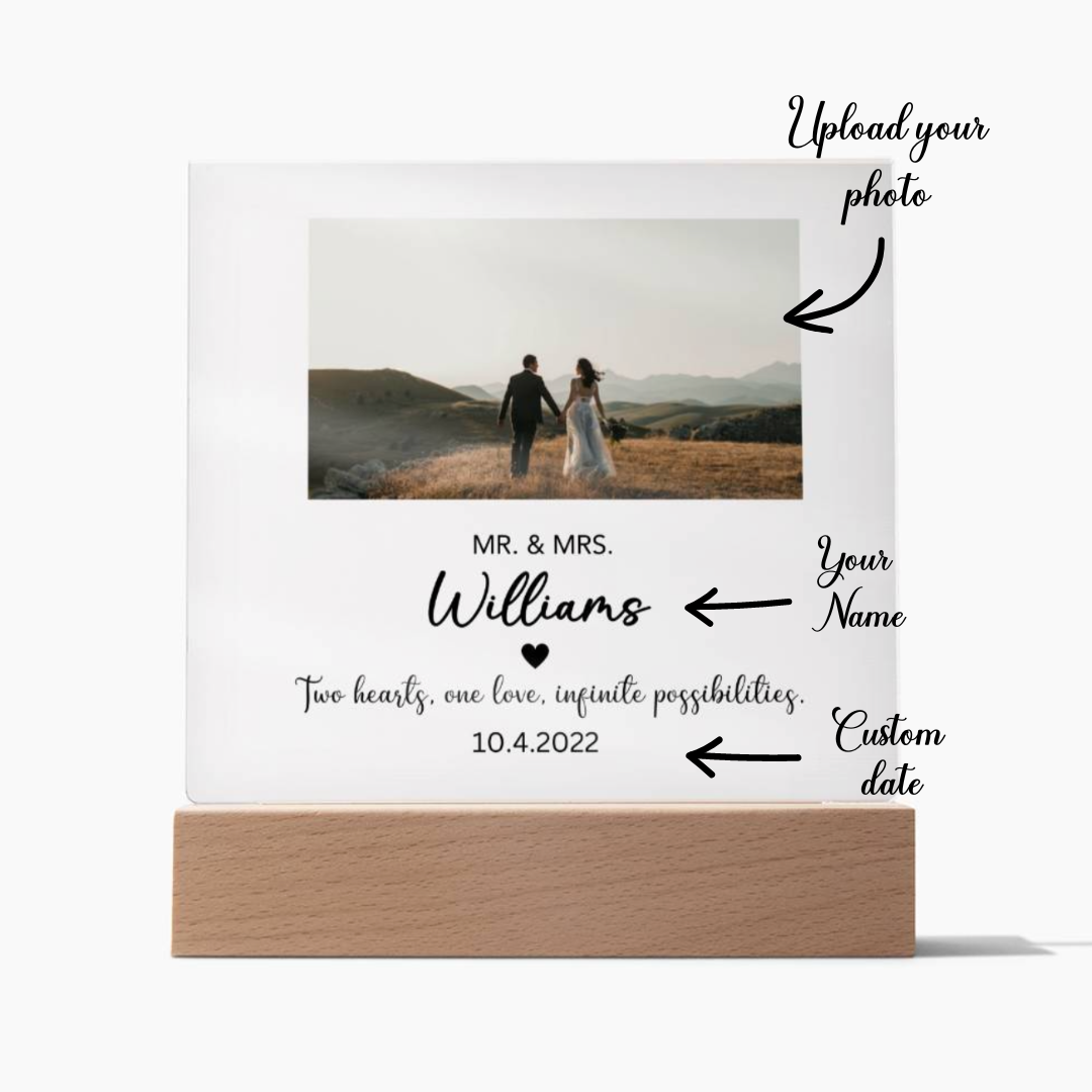 Custom Color changing Engagement Acrylic plaque