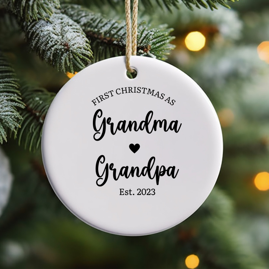 New Grandparents Ceramic Christmas Ornament