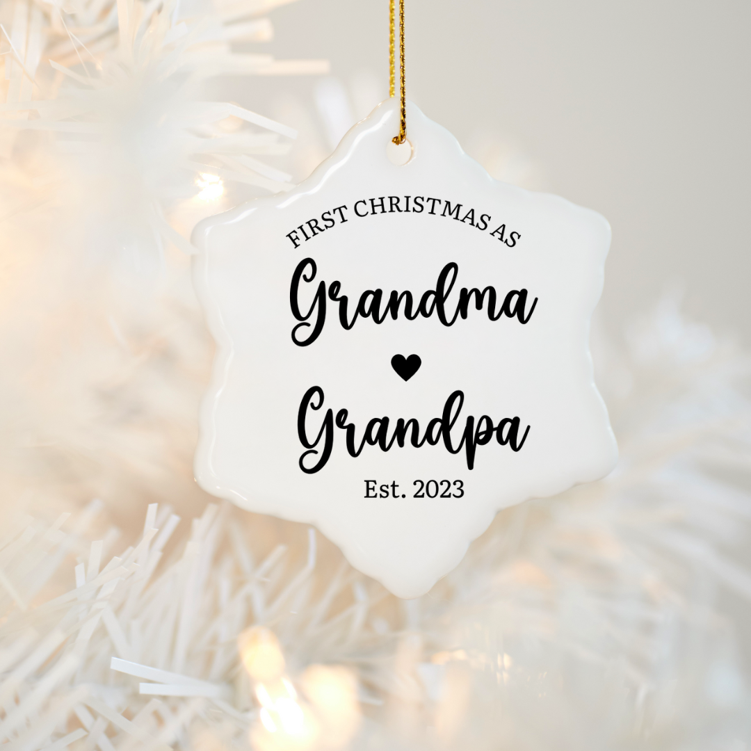 New Grandparents Ceramic Christmas Ornament