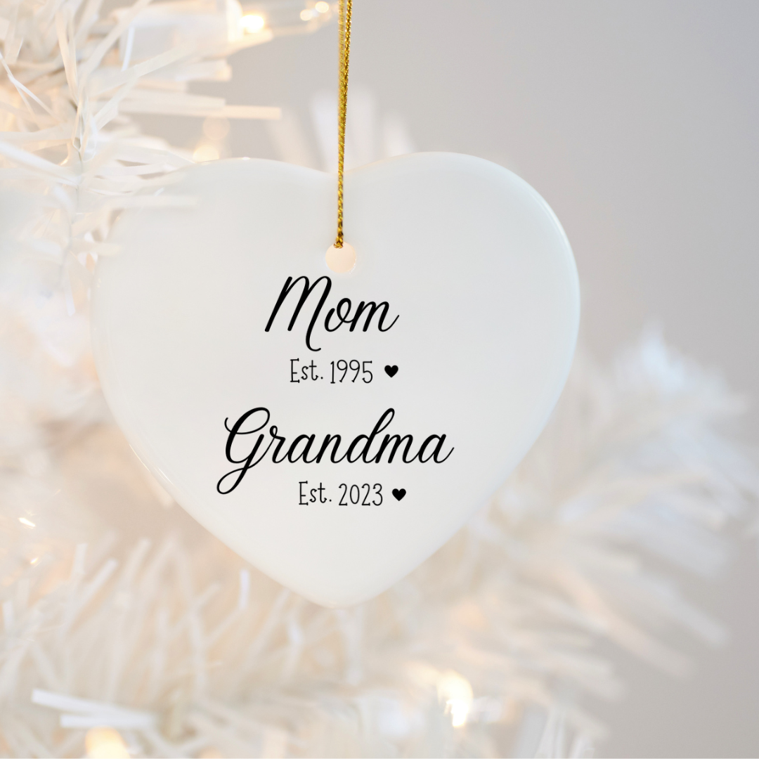 Promoted to Grandma ceramic ornament