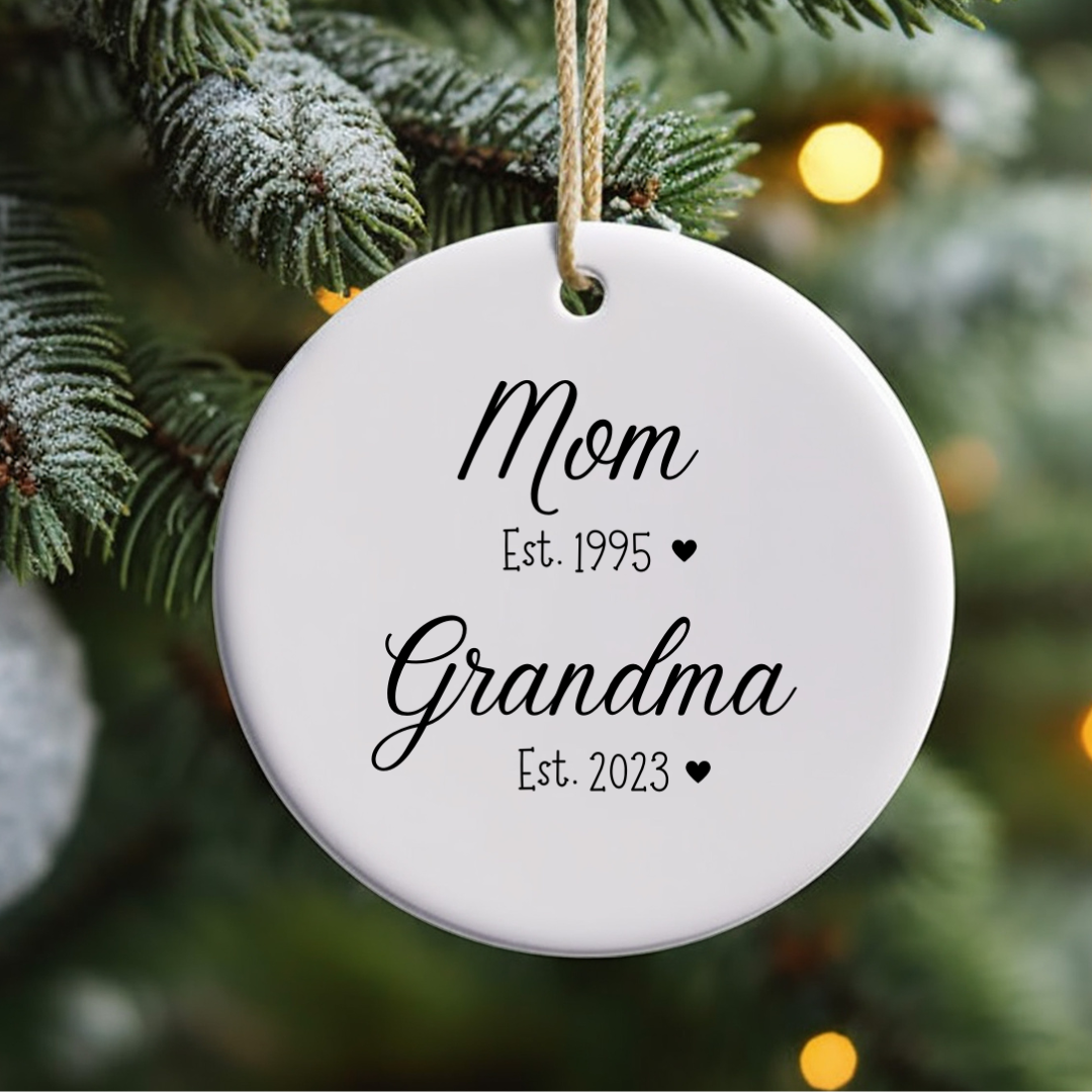 Promoted to Grandma ceramic ornament