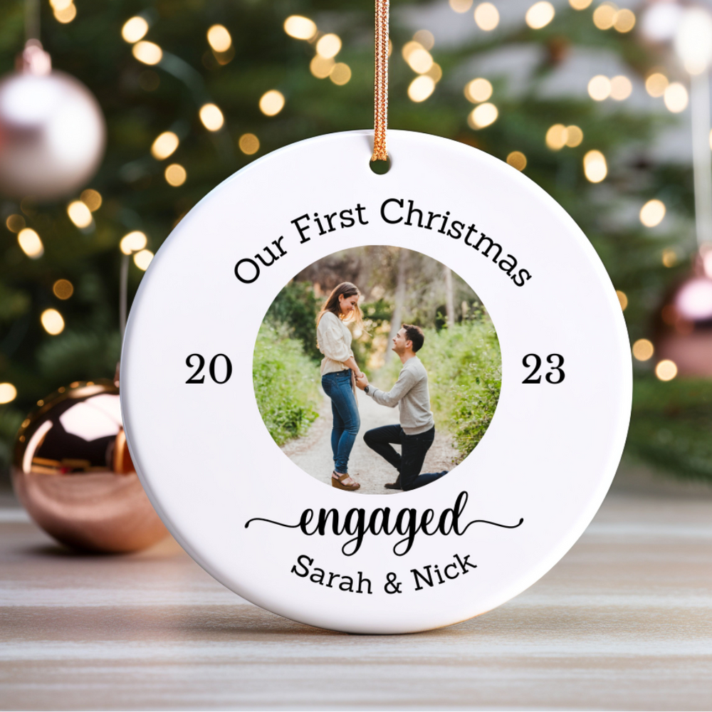 Engagement Gift Custom Engagement Gift with Names Ornament