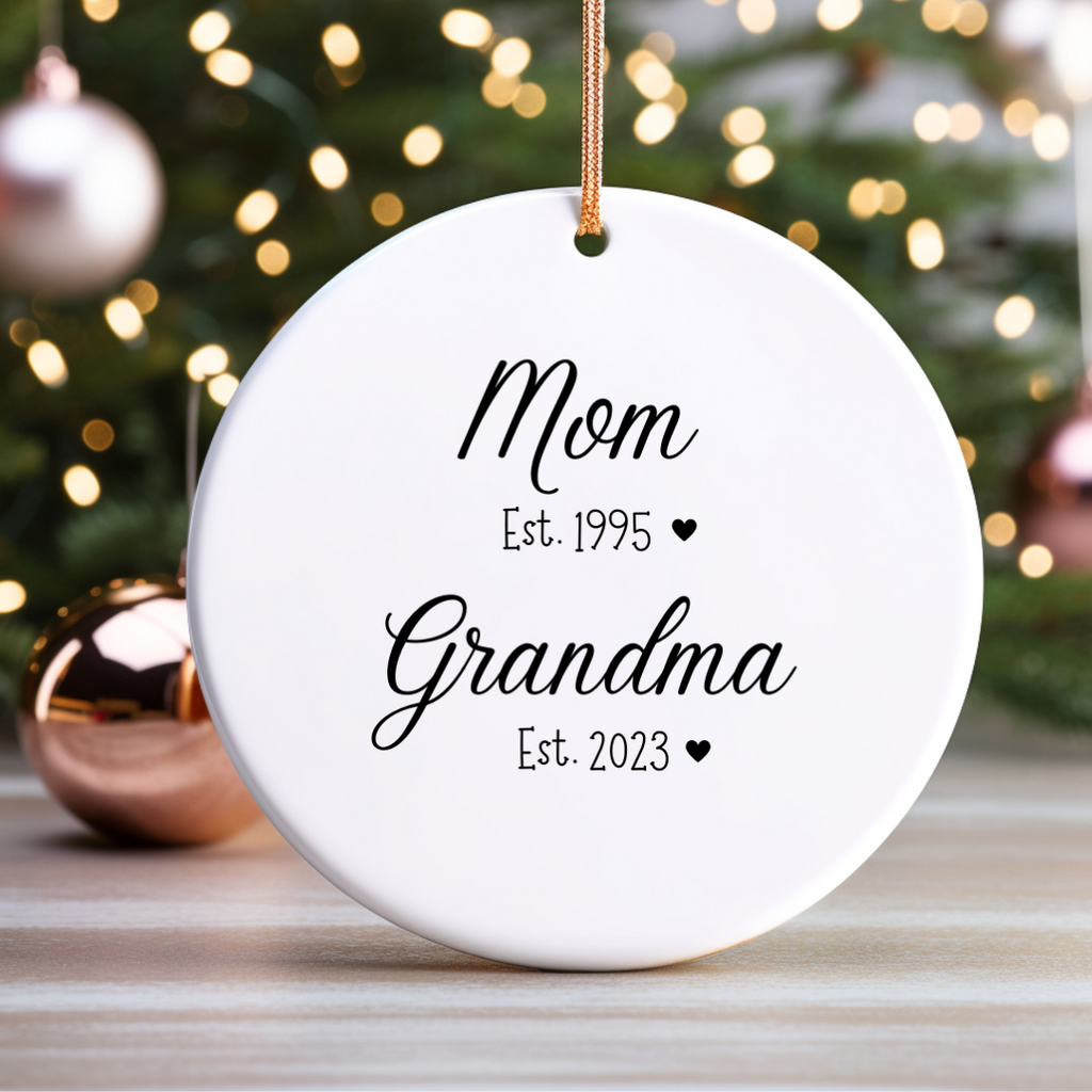 Promoted to Grandma ceramic ornament