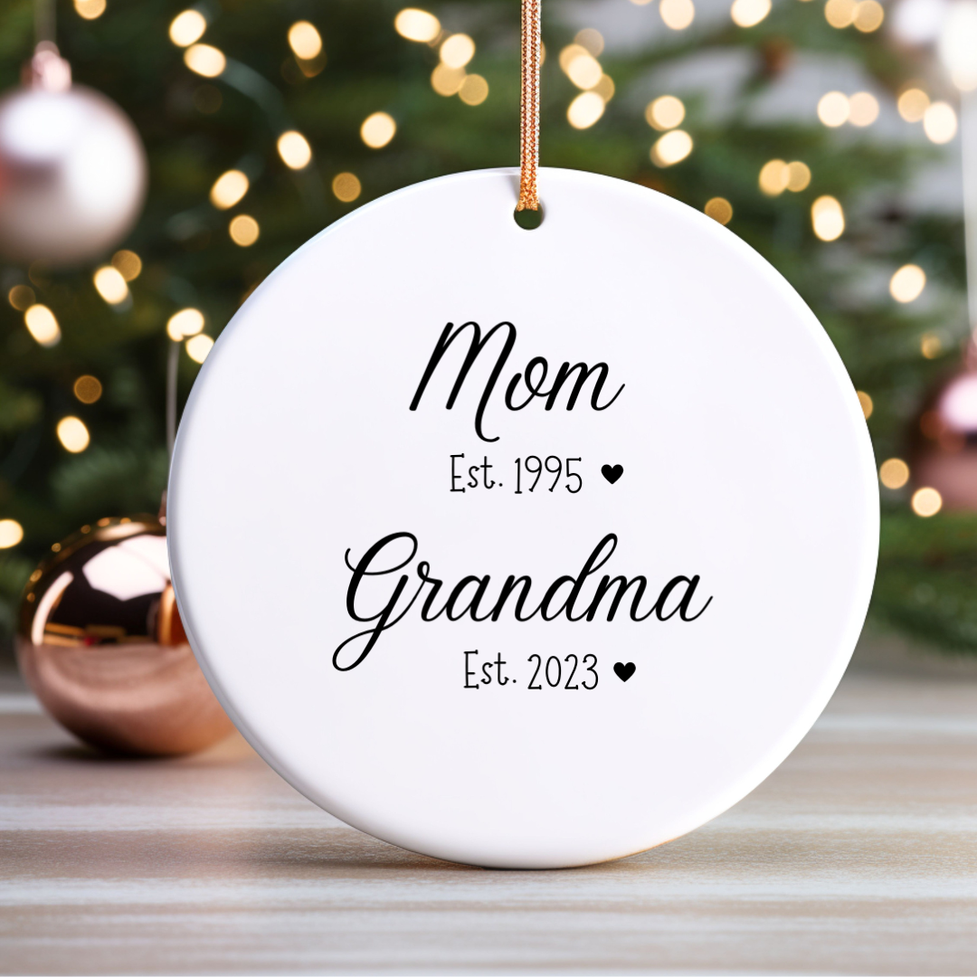 Promoted to Grandma ceramic ornament