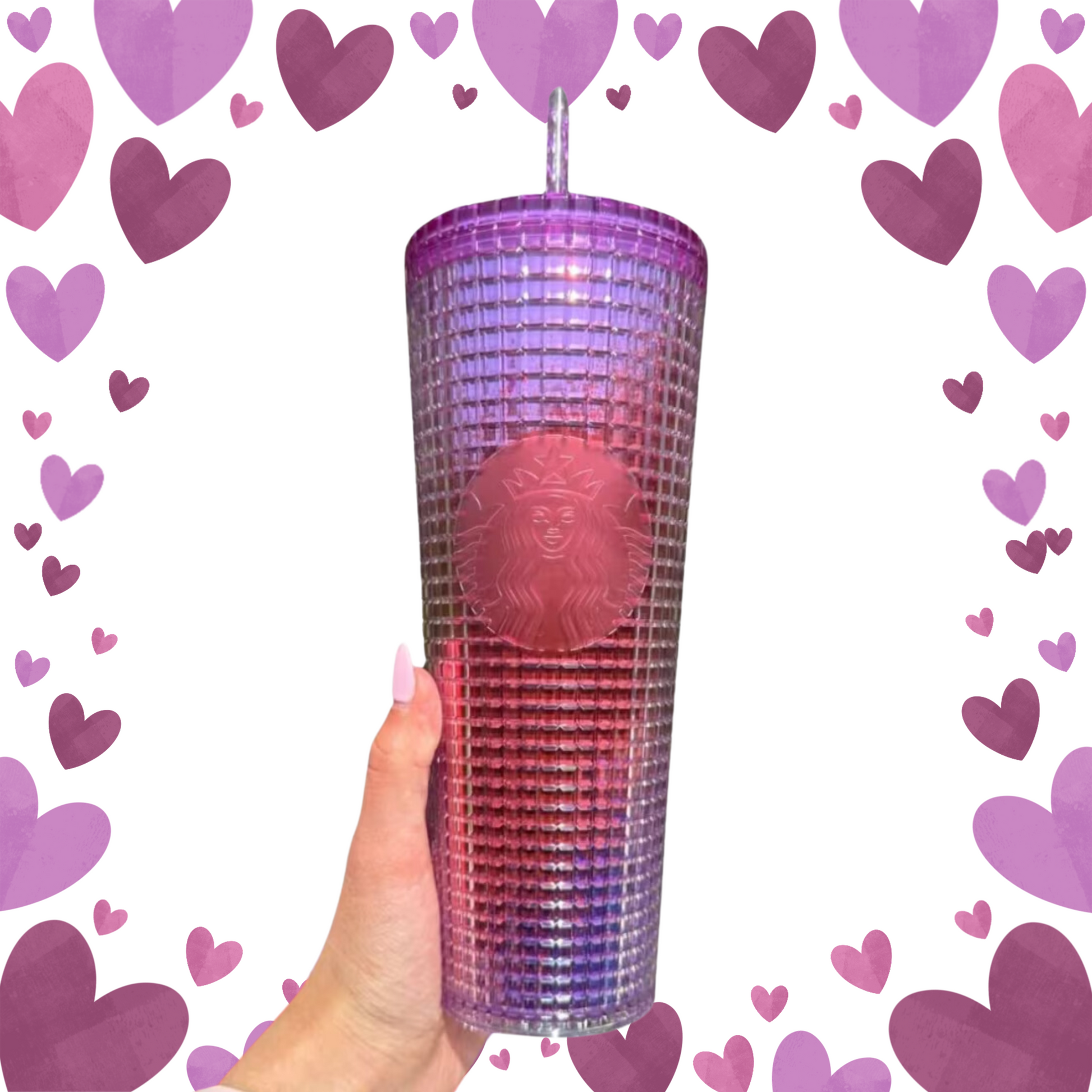 Red and purple ombre Grid Tumbler