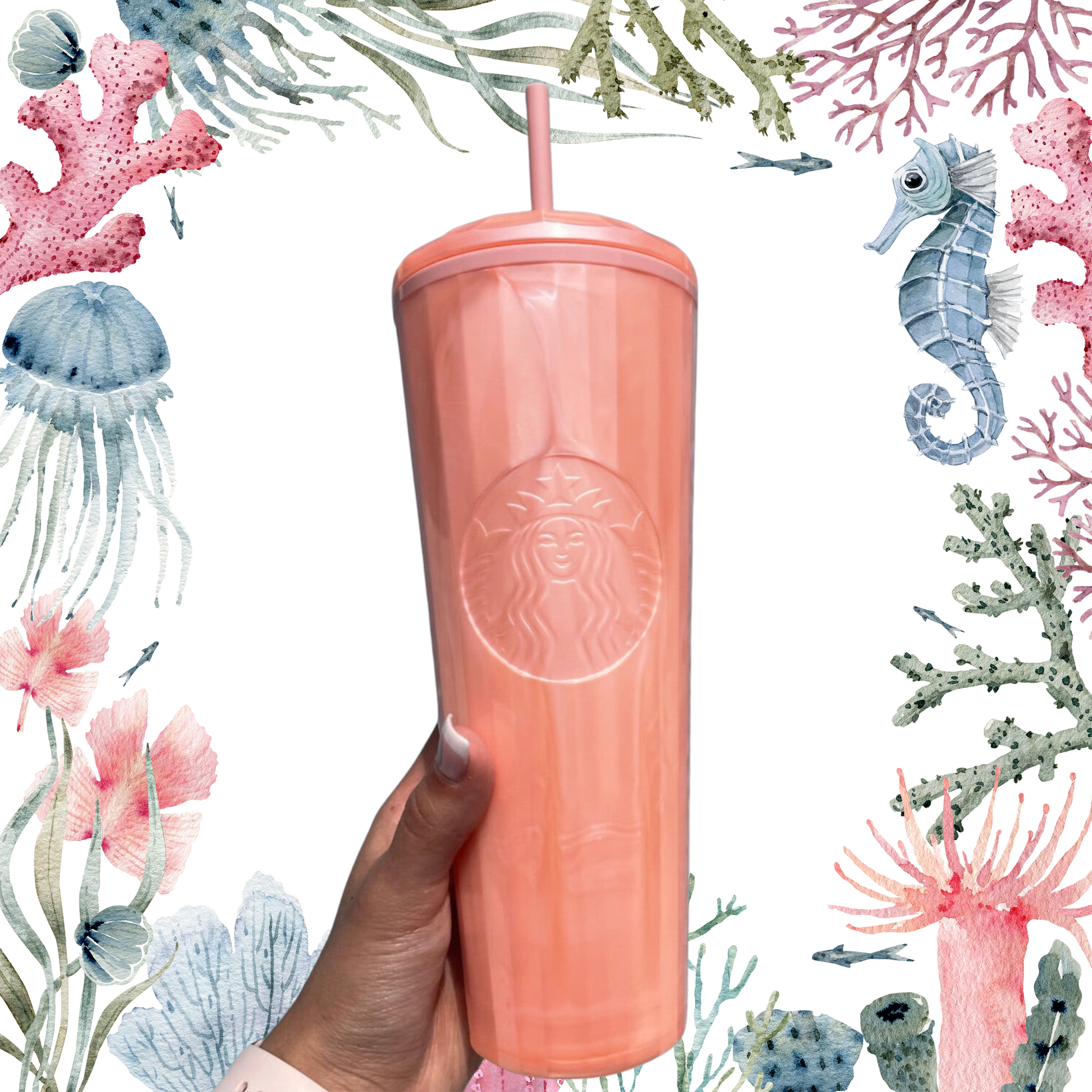 Pink Marble Kaleidoscope 24 oz Tumbler