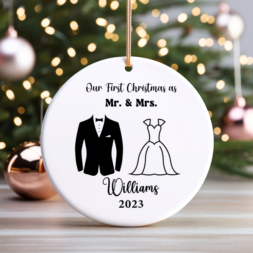 Personalized First Christmas Married Ornament