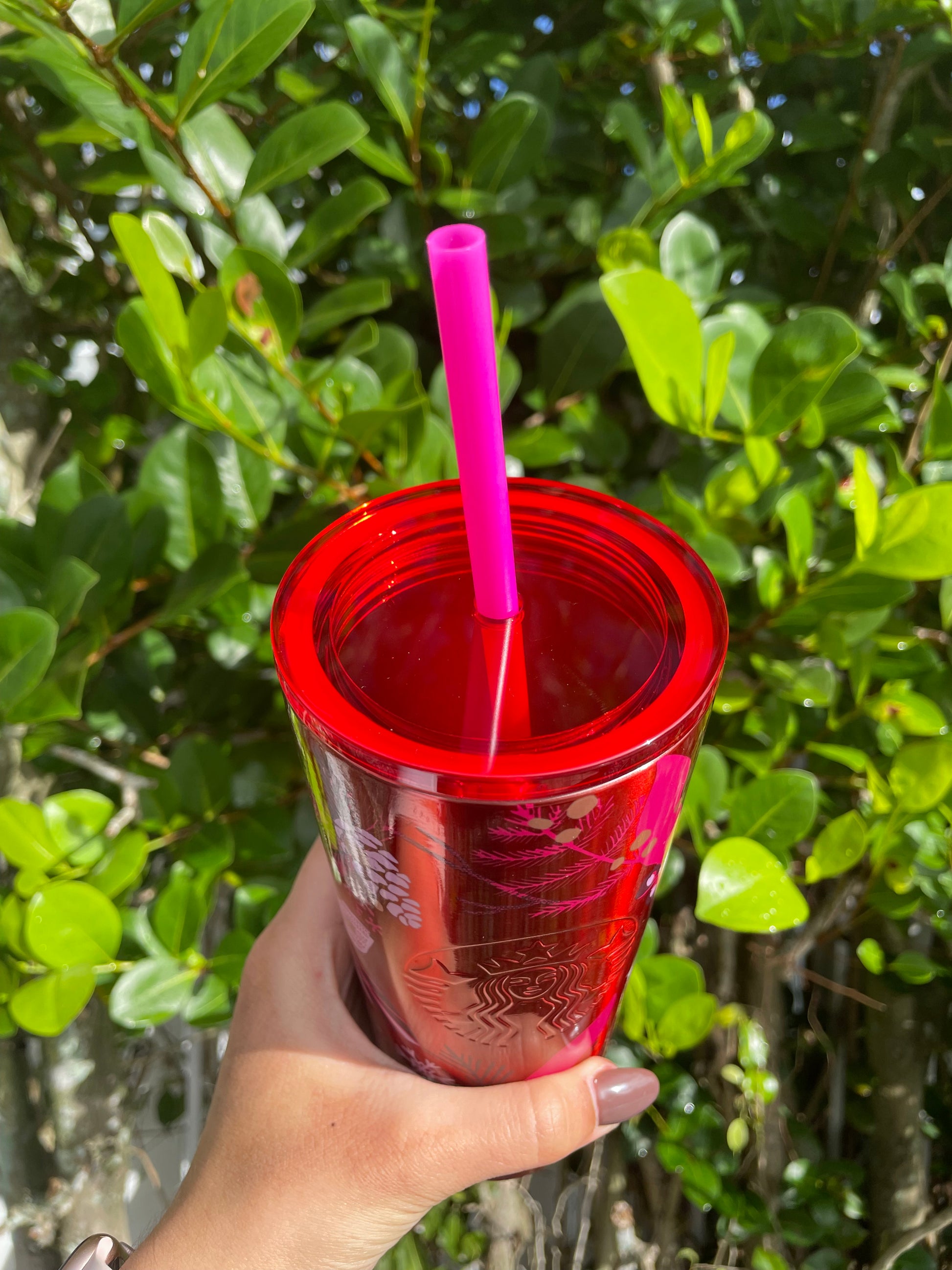 Holiday Red floral stainless steel Tumbler