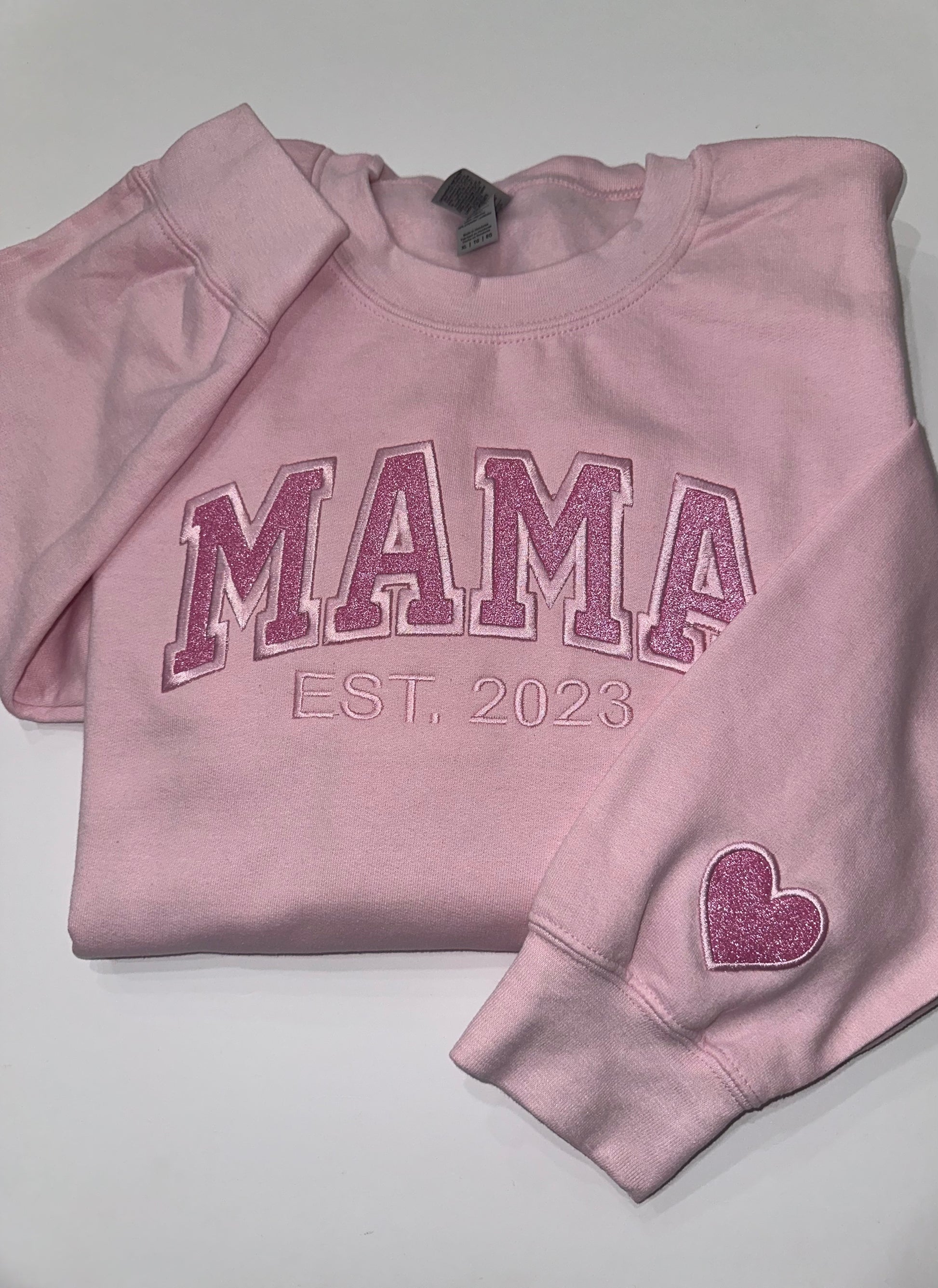 Custom Embroidered Mama Crewneck Sweatshirt