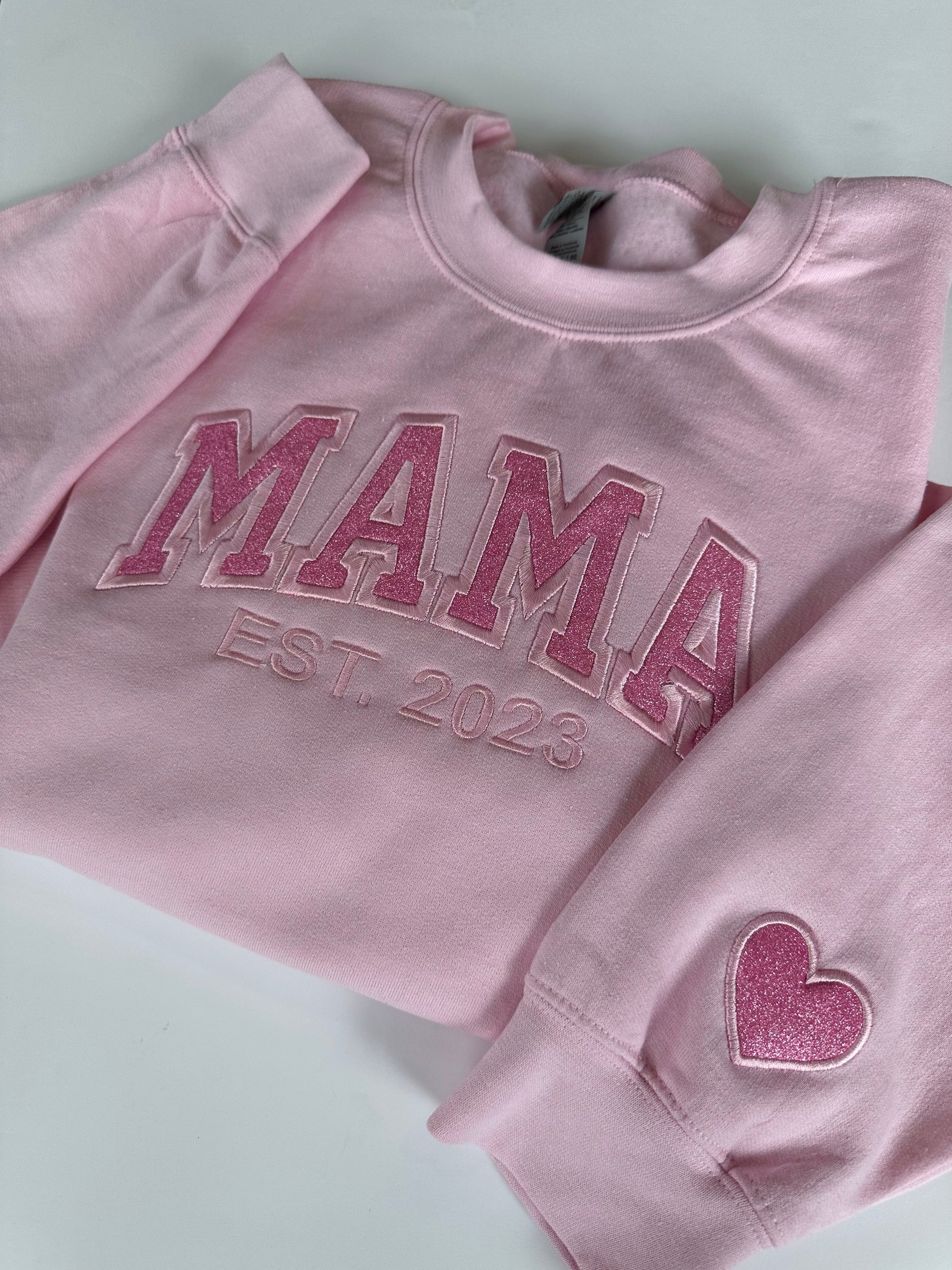 Custom Embroidered Mama Crewneck Sweatshirt
