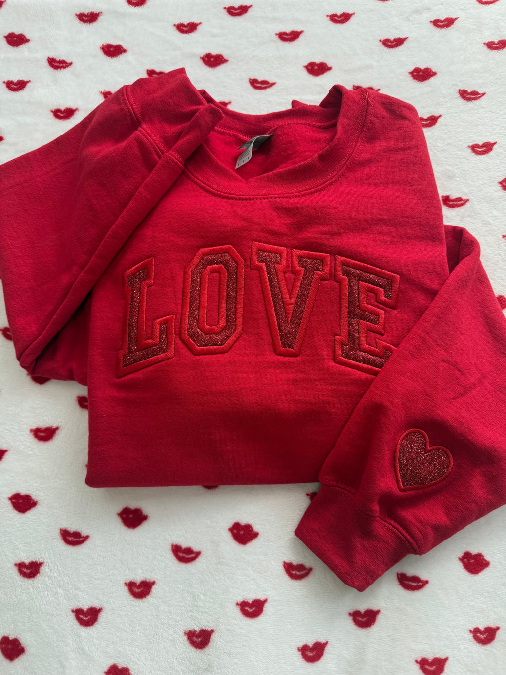 Love Embroidered applique crewneck