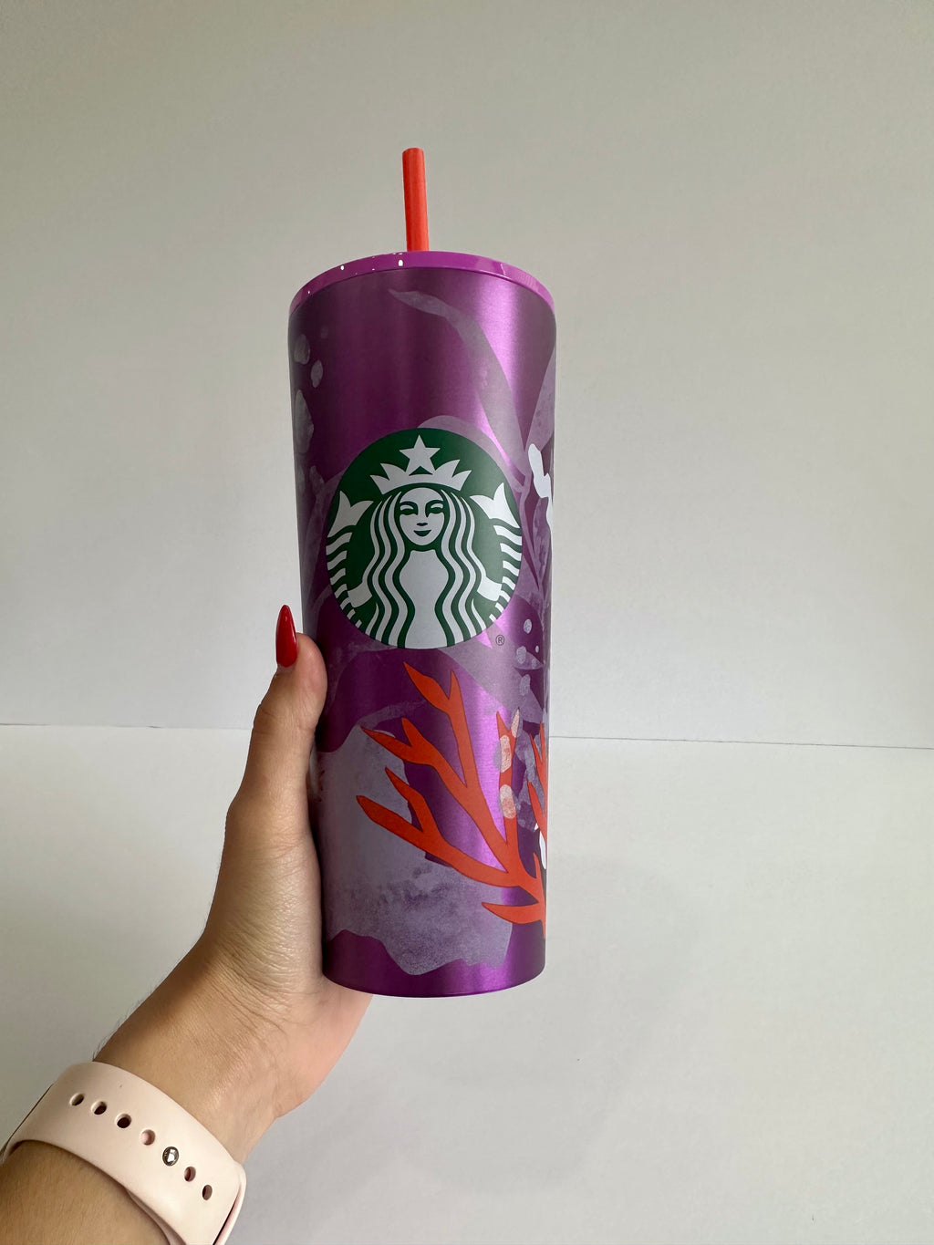 Purple coral Stainless Steel 24 oz Tumbler