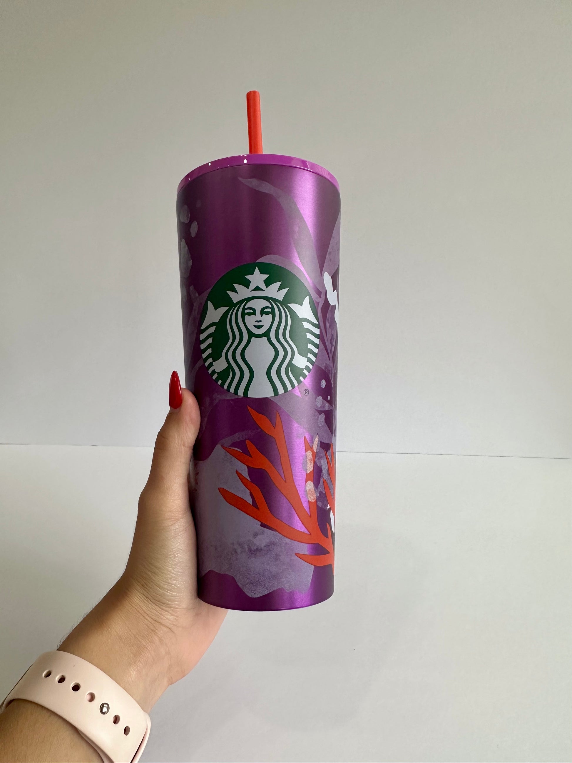 Purple coral Stainless Steel 24 oz Tumbler