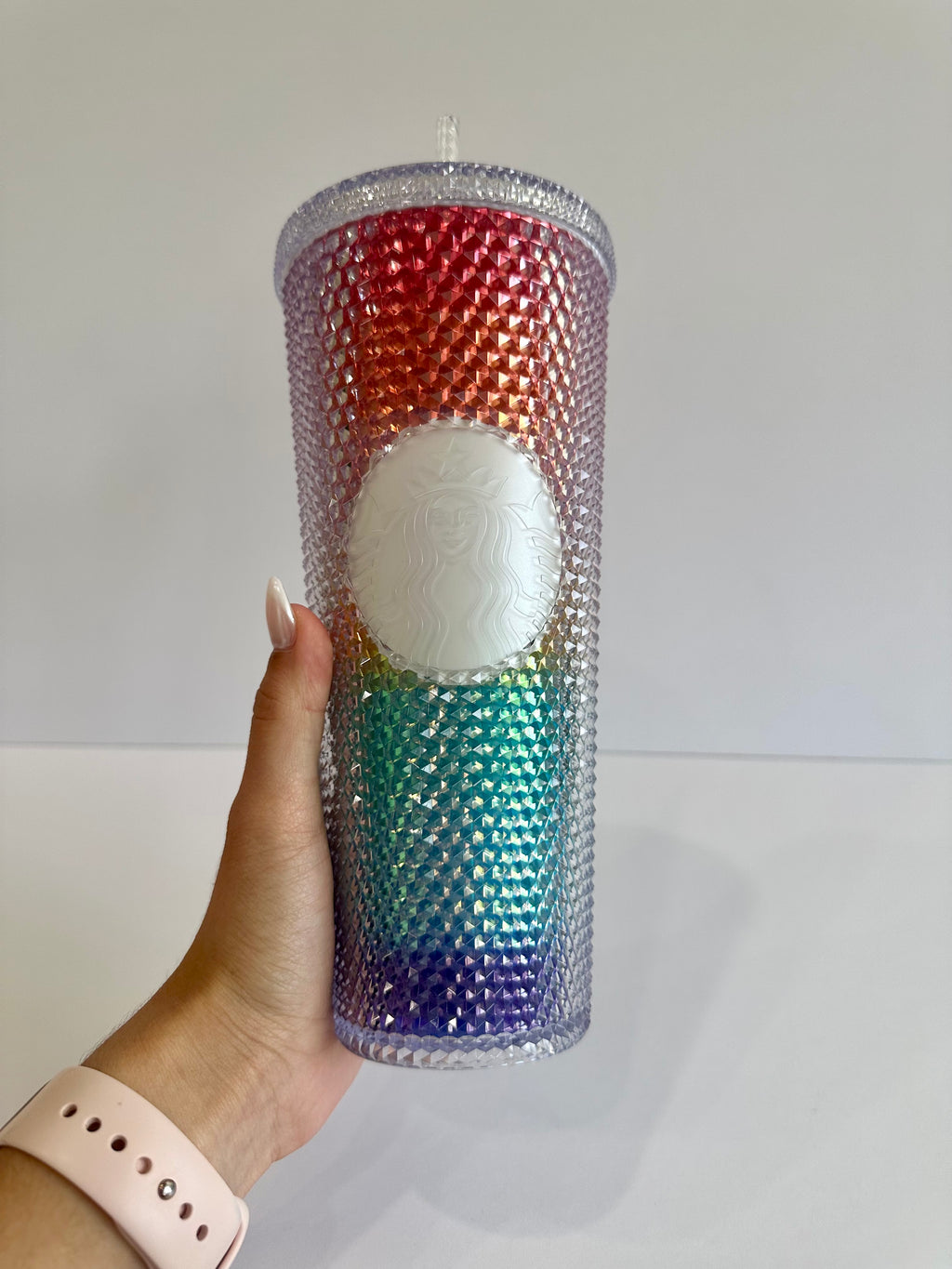 Rainbow Studded Double Wall 24 oz Tumbler