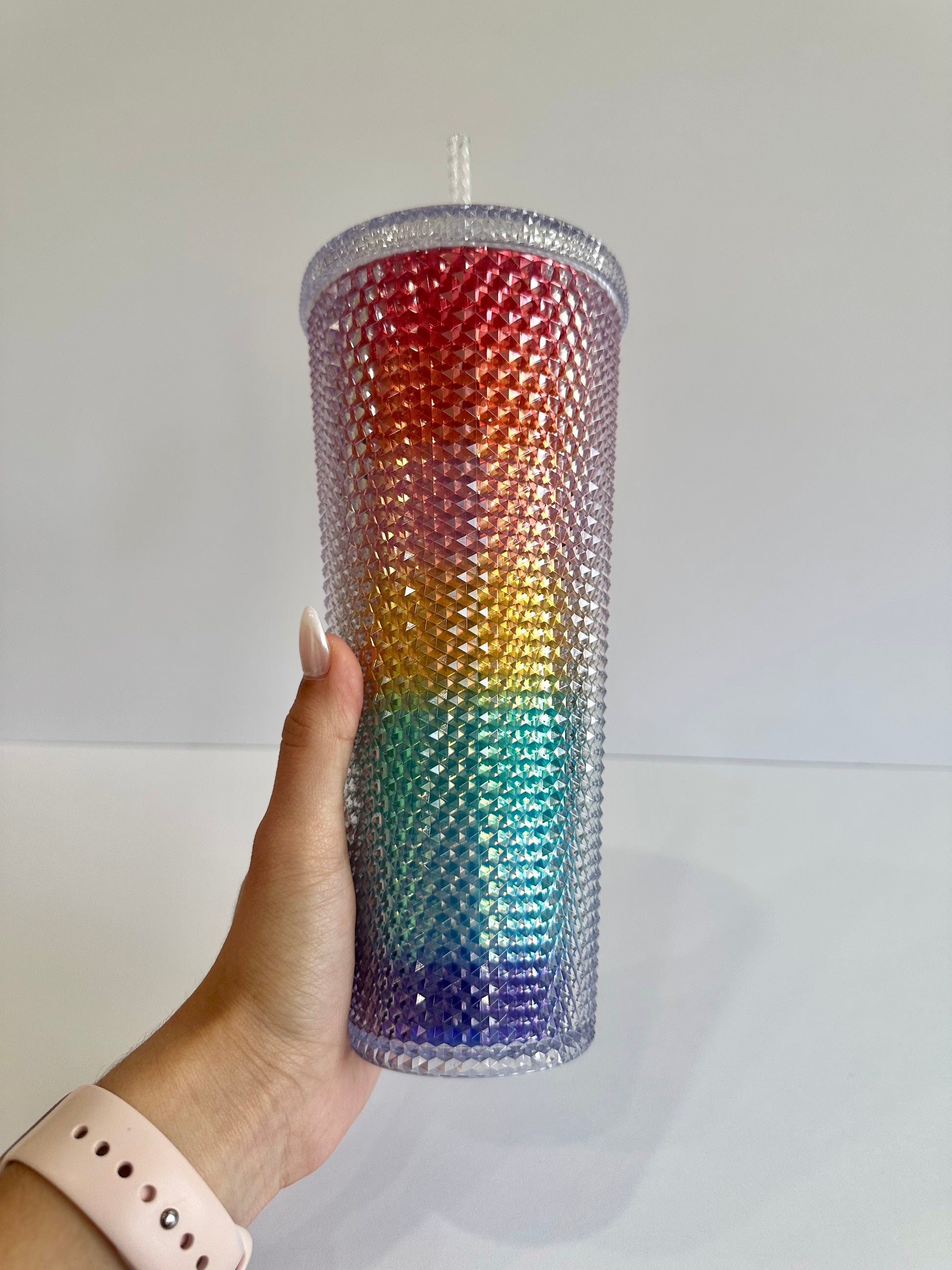 Rainbow Studded Double Wall 24 oz Tumbler