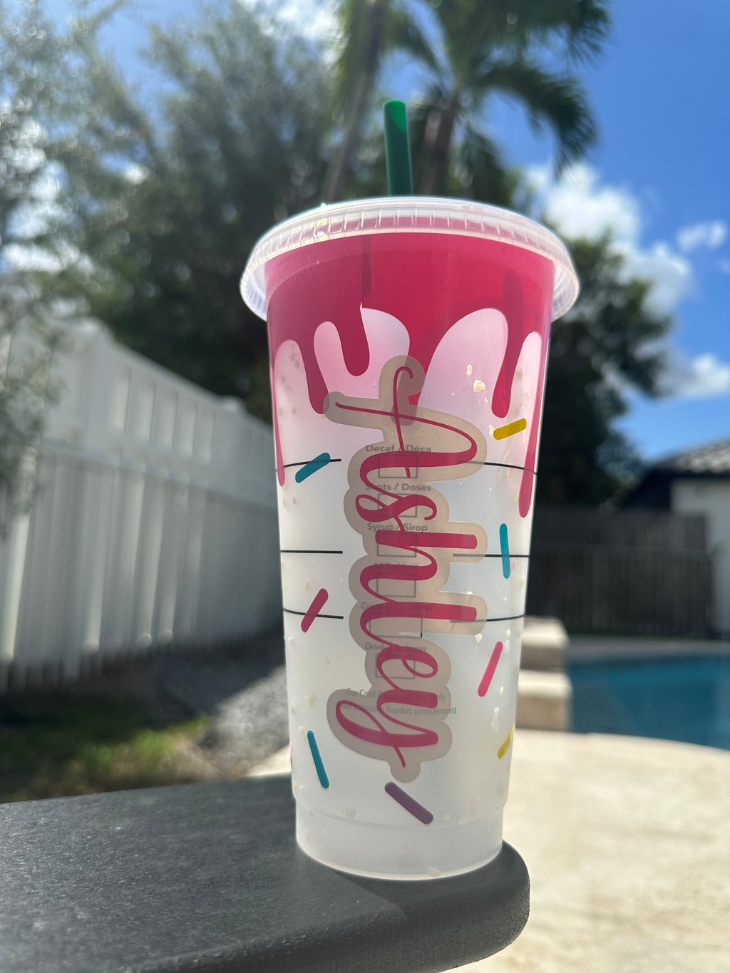 Personalized sprinkles Color changing Reusable Cold Cup