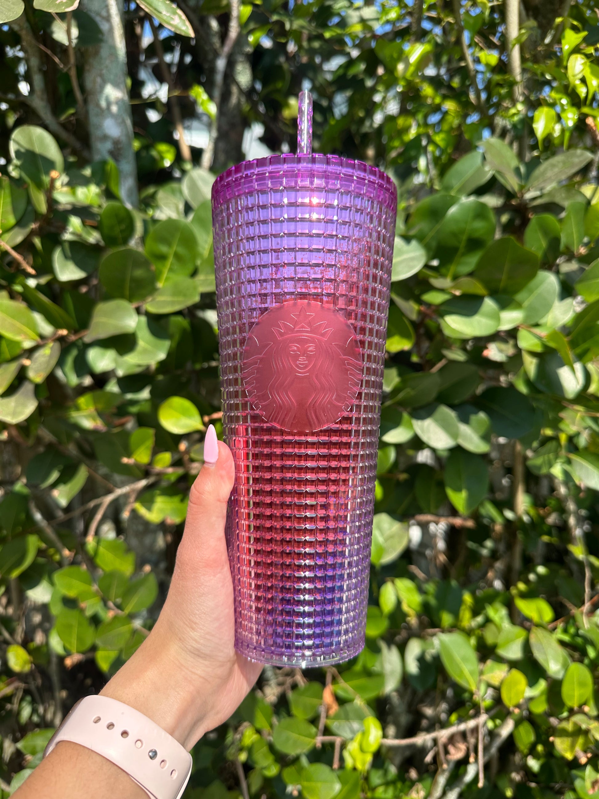 Red and purple ombre Grid Tumbler