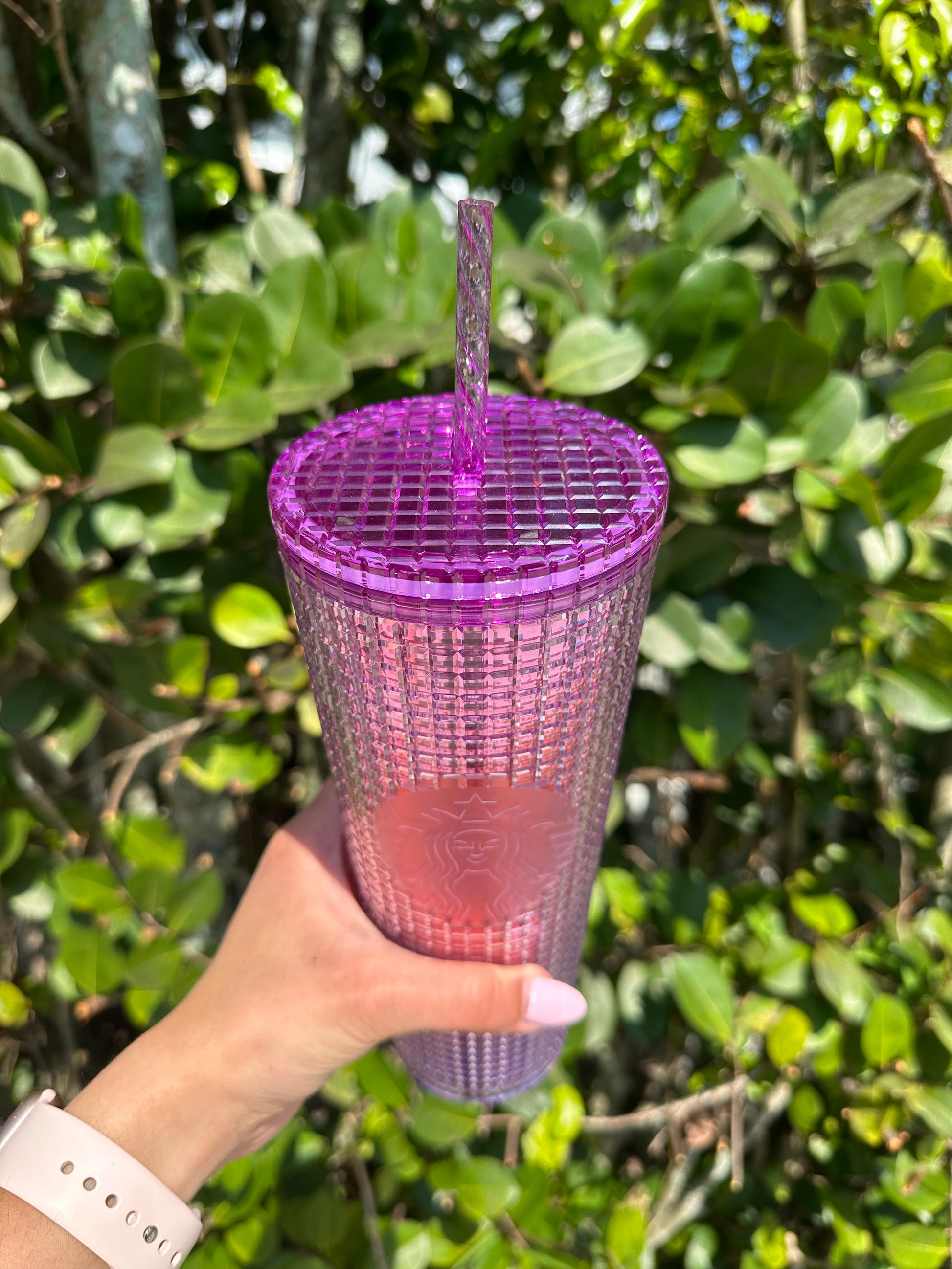 Red and purple ombre Grid Tumbler