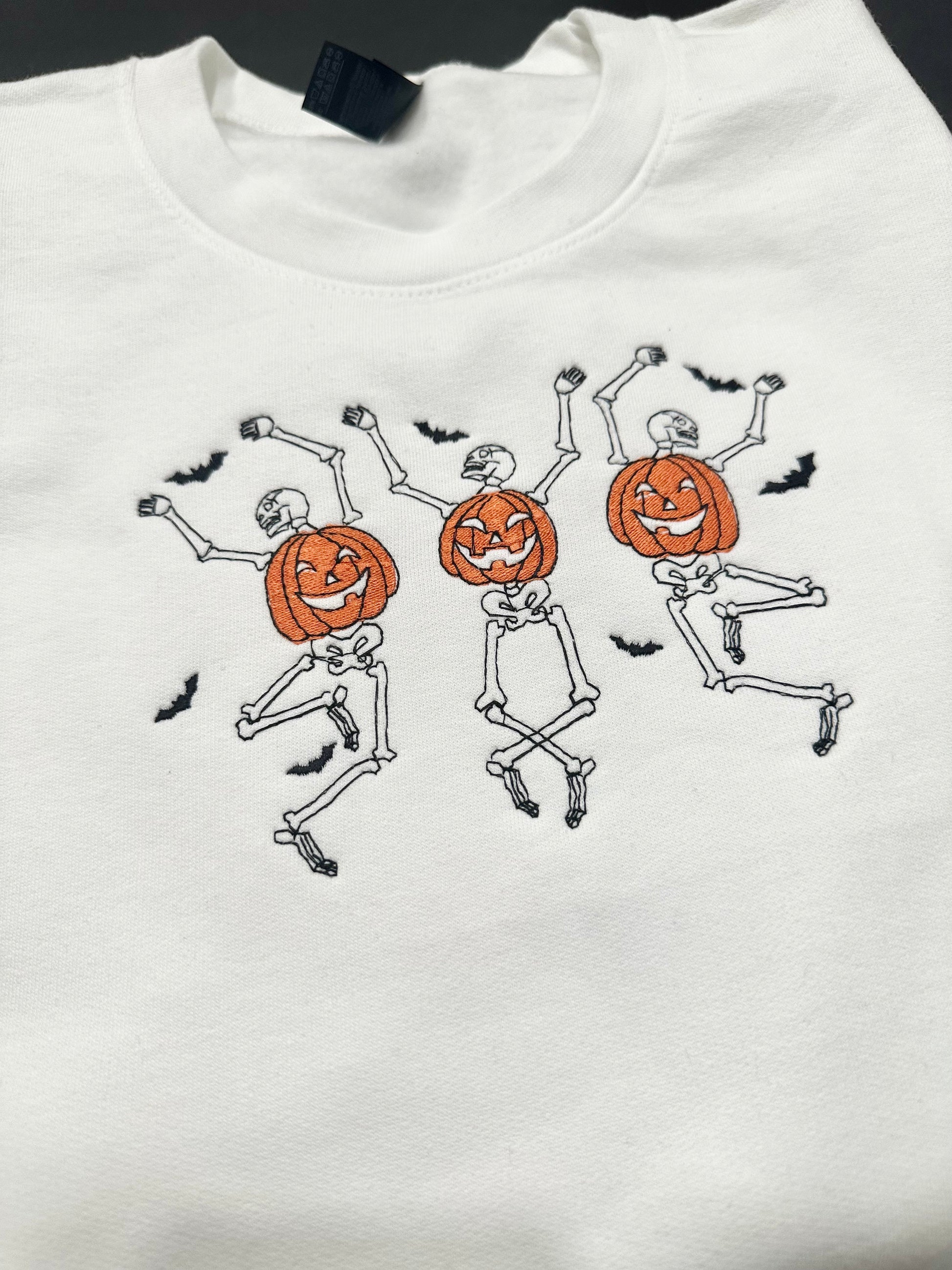 Halloween embroidered Dancing Skeletons Sweatshirt