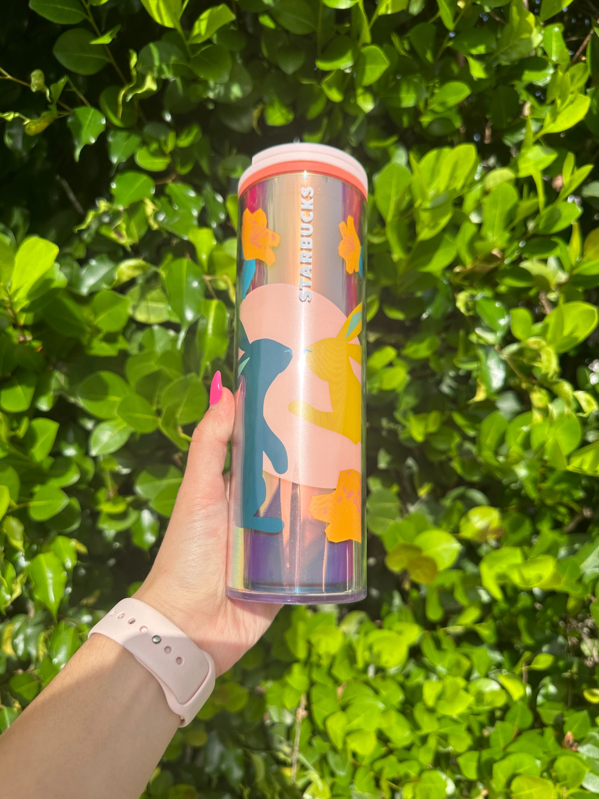 Easter Holographic 16 oz cylinder tumbler