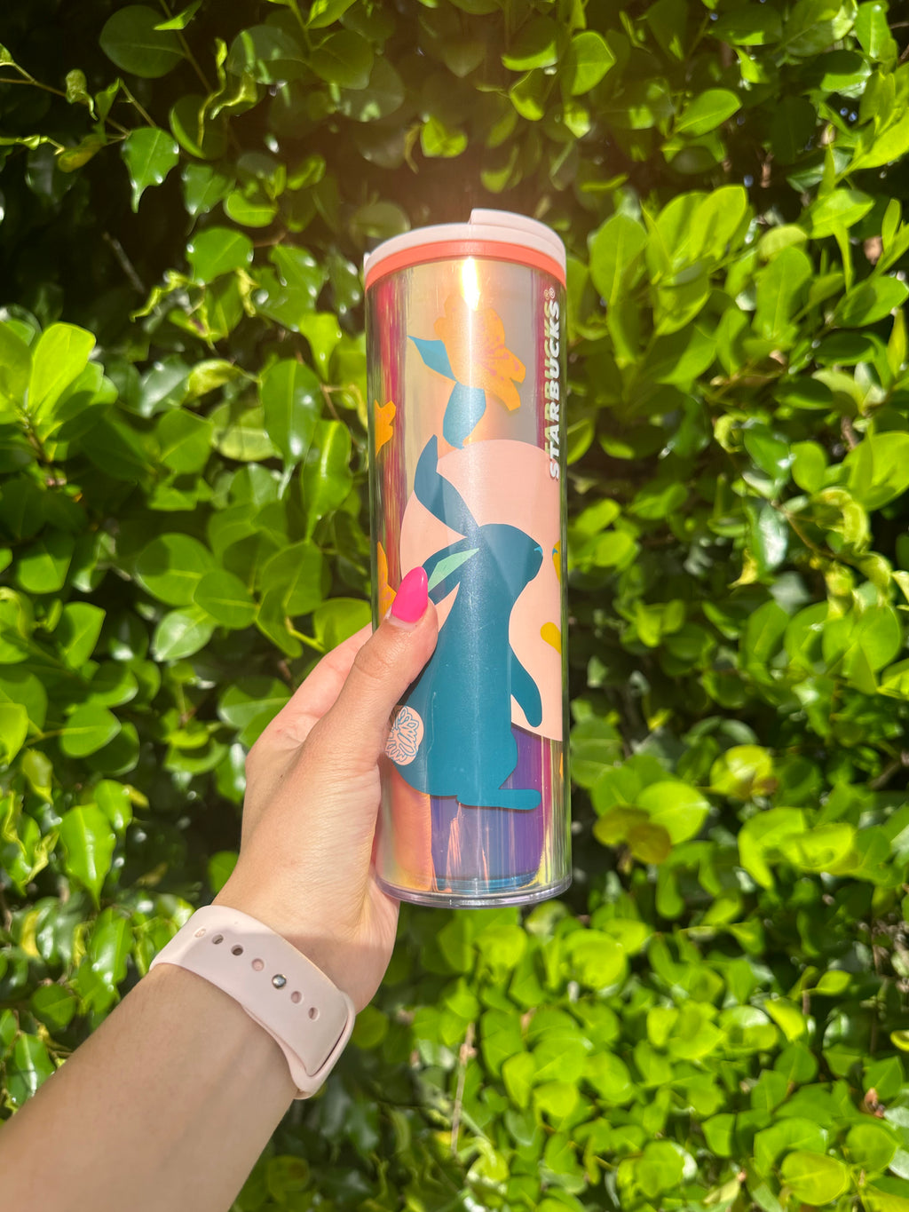 Easter Holographic 16 oz cylinder tumbler