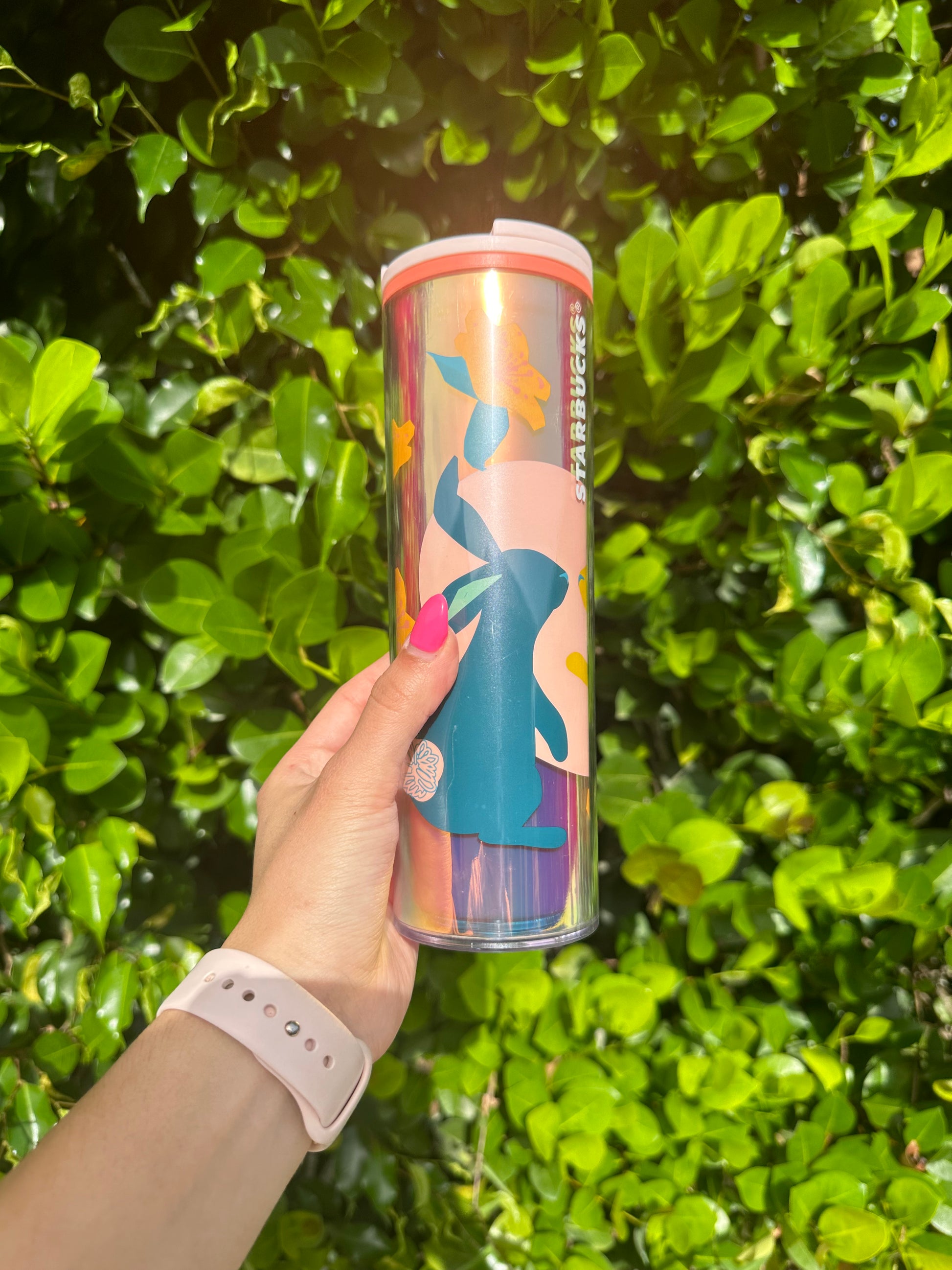 Easter Holographic 16 oz cylinder tumbler