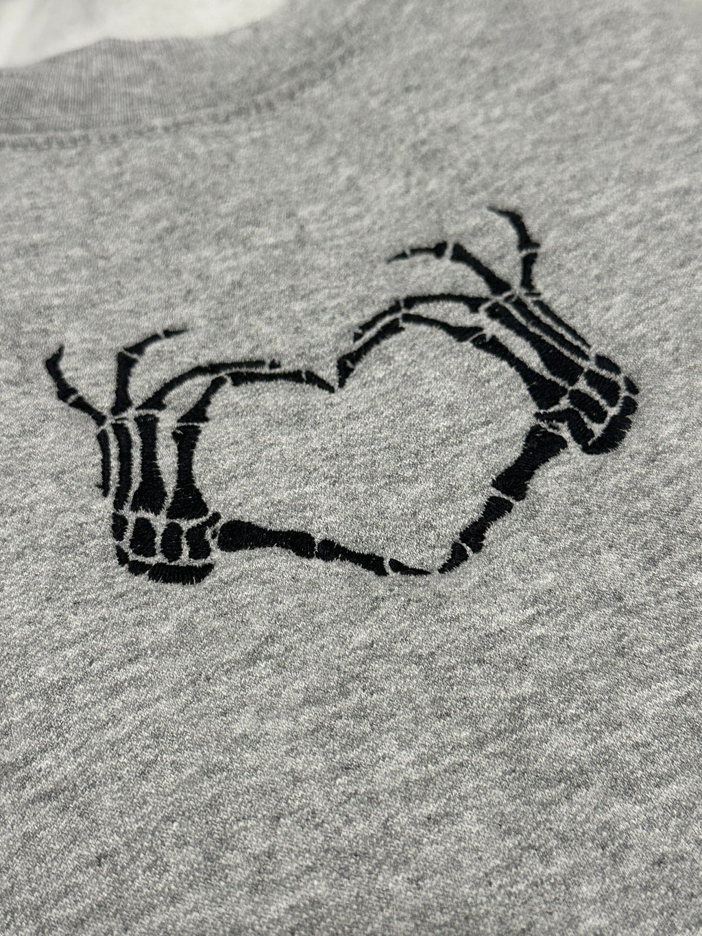 Skeleton Heart Embroidered Halloween Sweatshirt