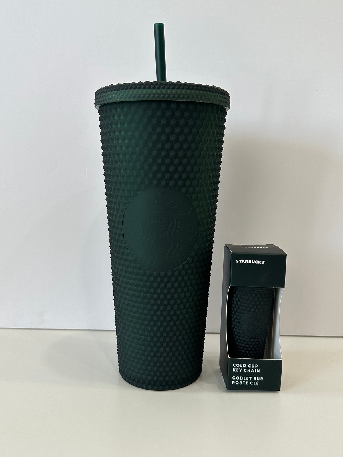 Starbucks 2022 Dark Green Matte Soft Touch Studded Cup Tumbler 24oz Venti 