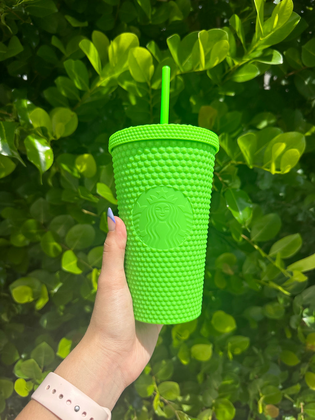 Neon green grande studded tumbler