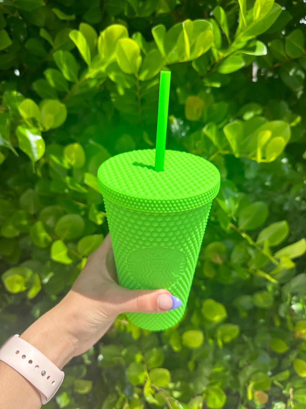 Neon green grande studded tumbler