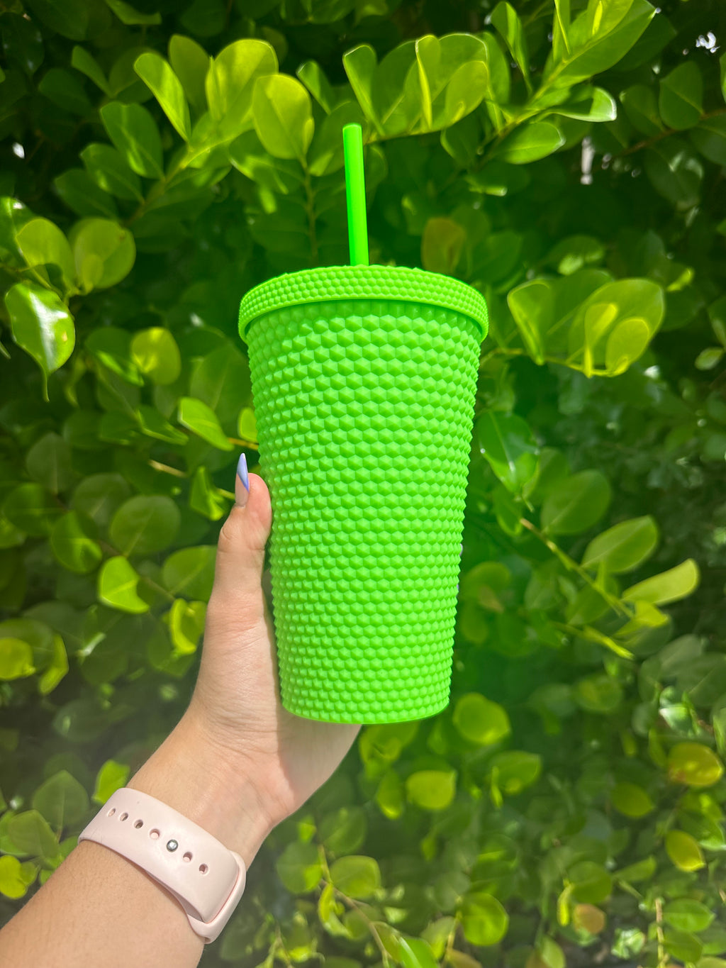 Neon green grande studded tumbler