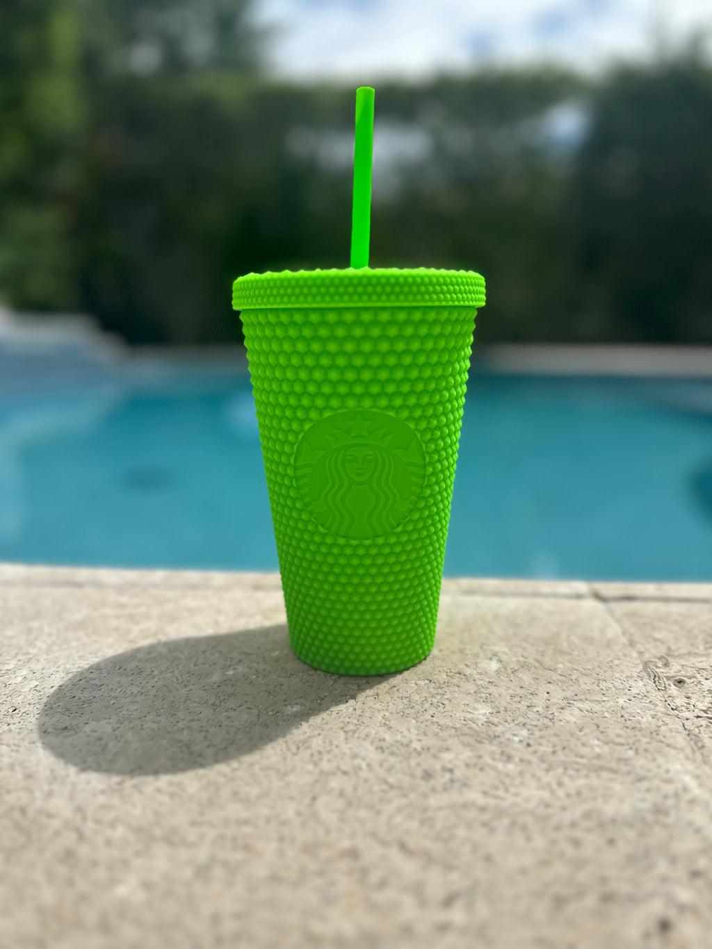 Neon green grande studded tumbler