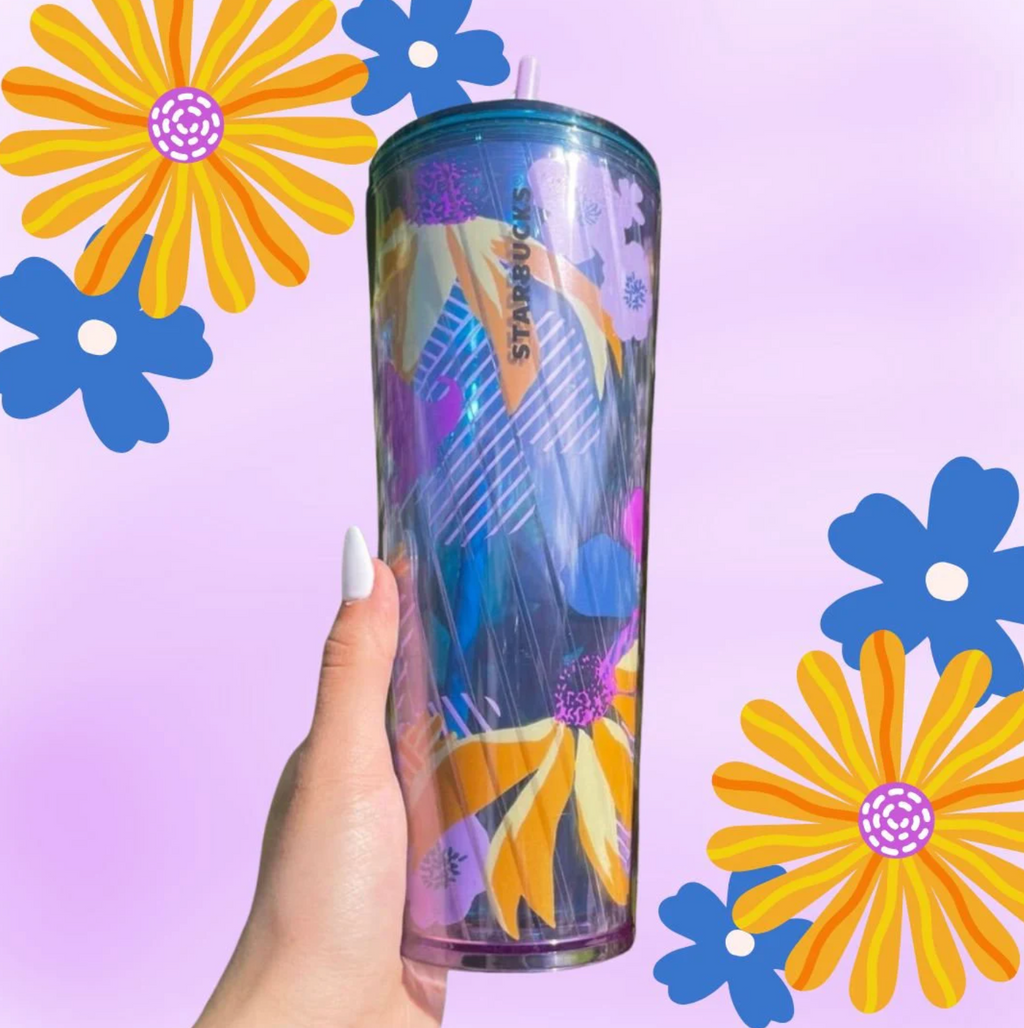 Venti floral 24 oz tumbler
