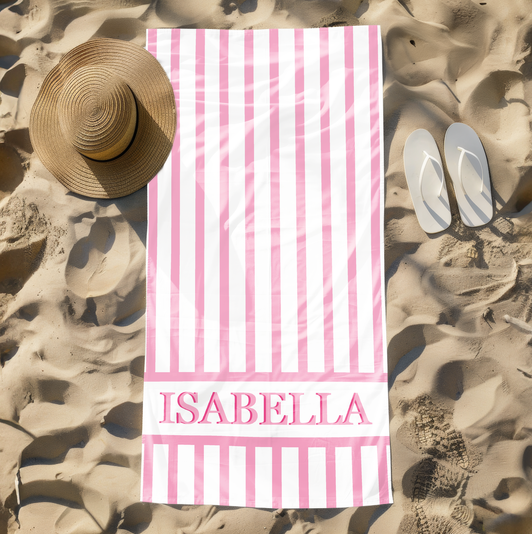 Personalized Striped Beach Towel