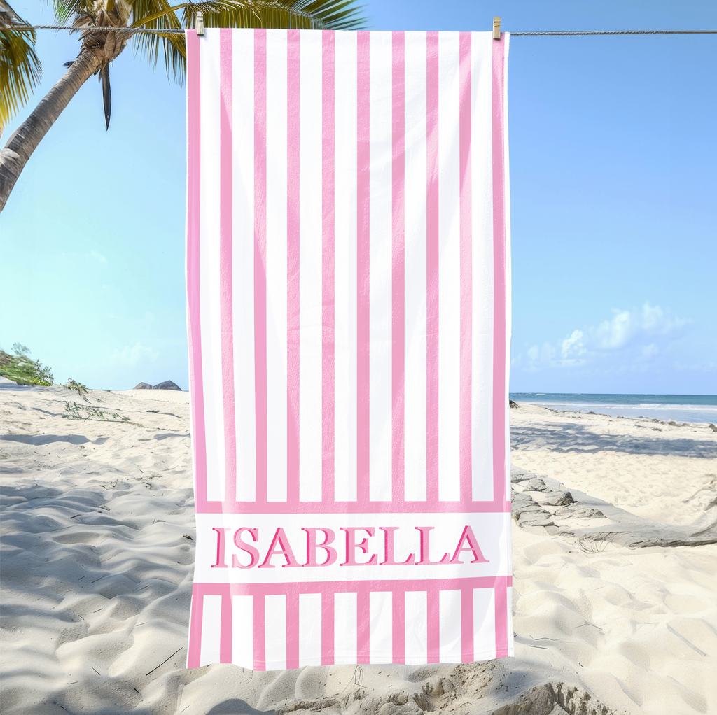 Personalized Striped Beach Towel