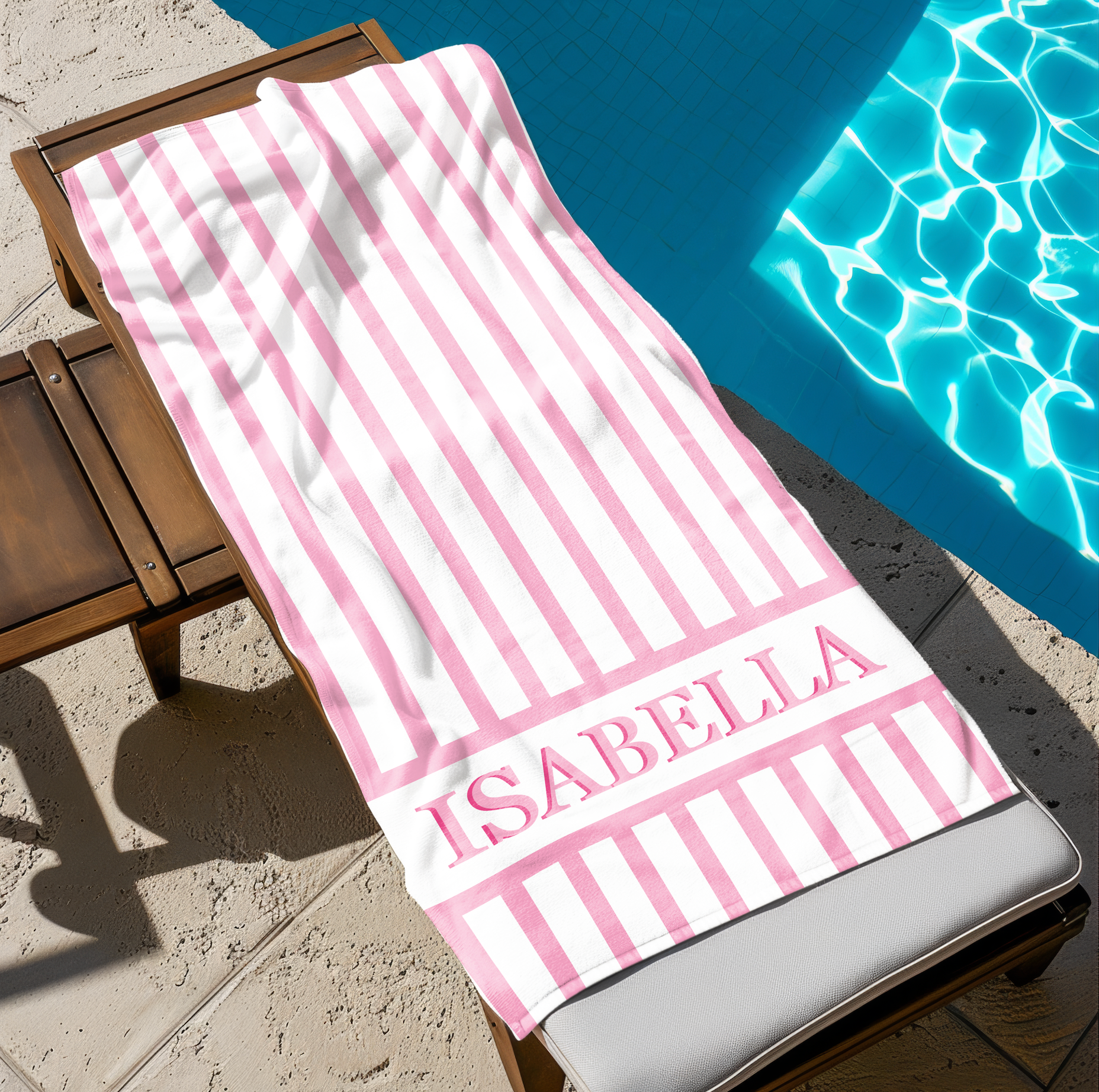 Personalized Striped Beach Towel