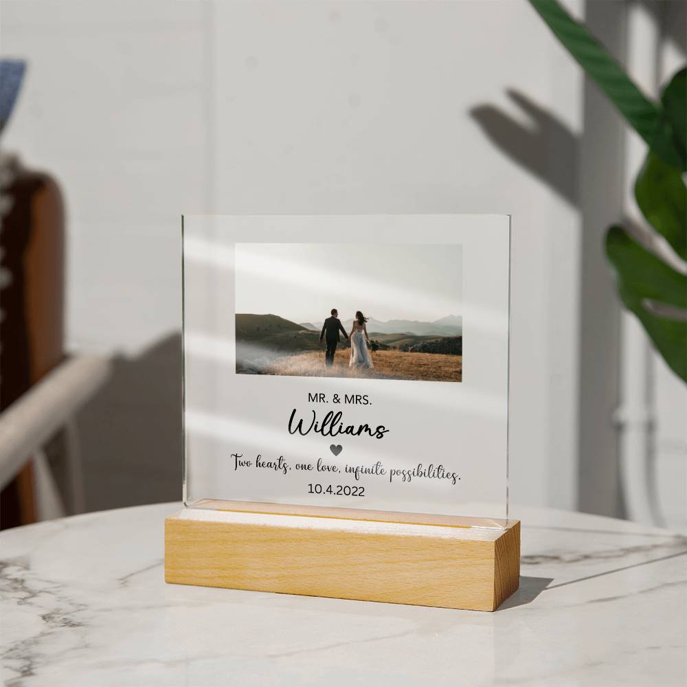 Custom Color changing Engagement Acrylic plaque