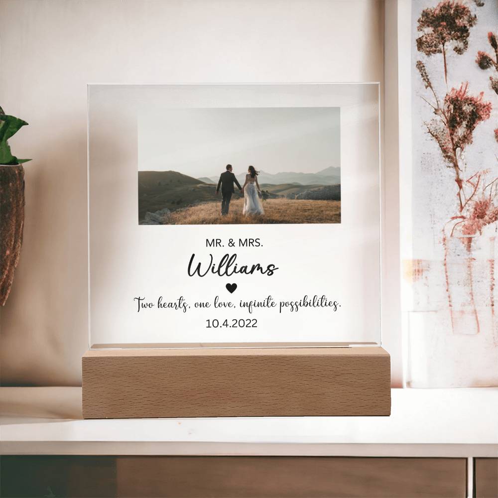 Custom Color changing Engagement Acrylic plaque