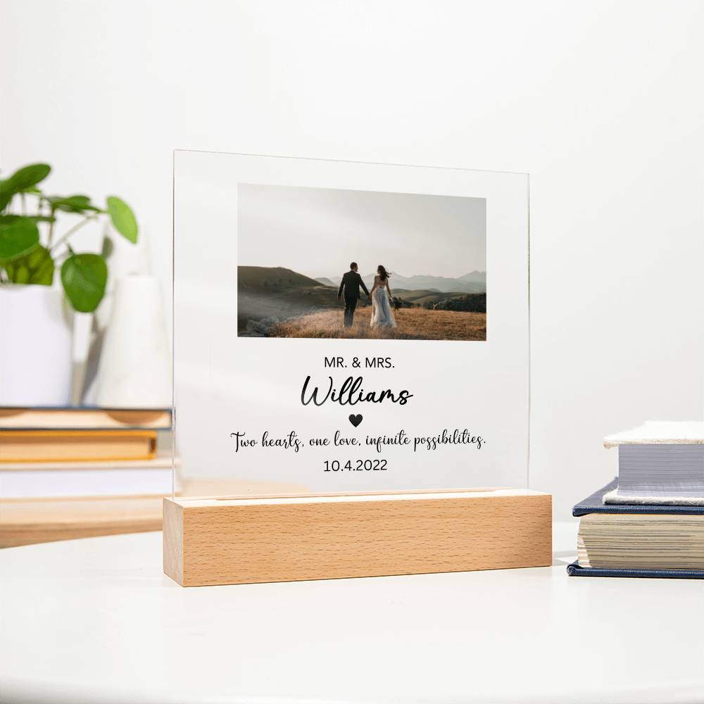 Custom Color changing Engagement Acrylic plaque