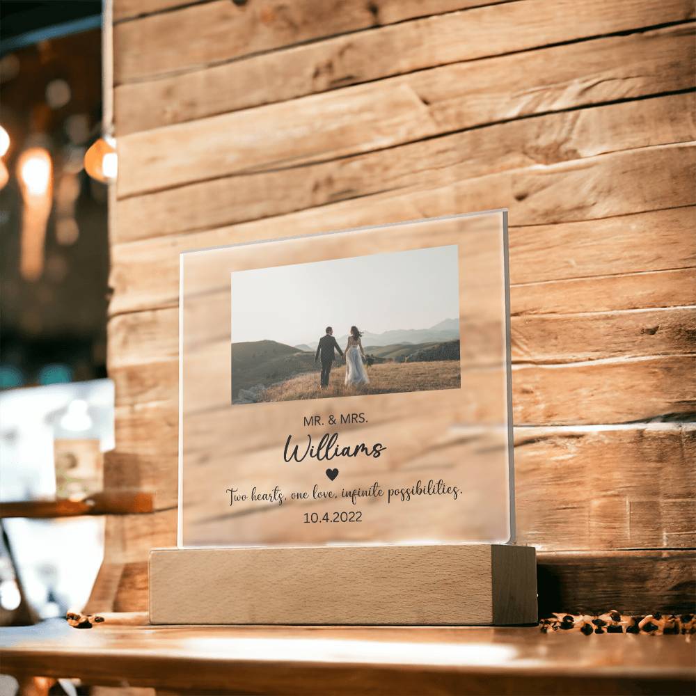 Custom Color changing Engagement Acrylic plaque