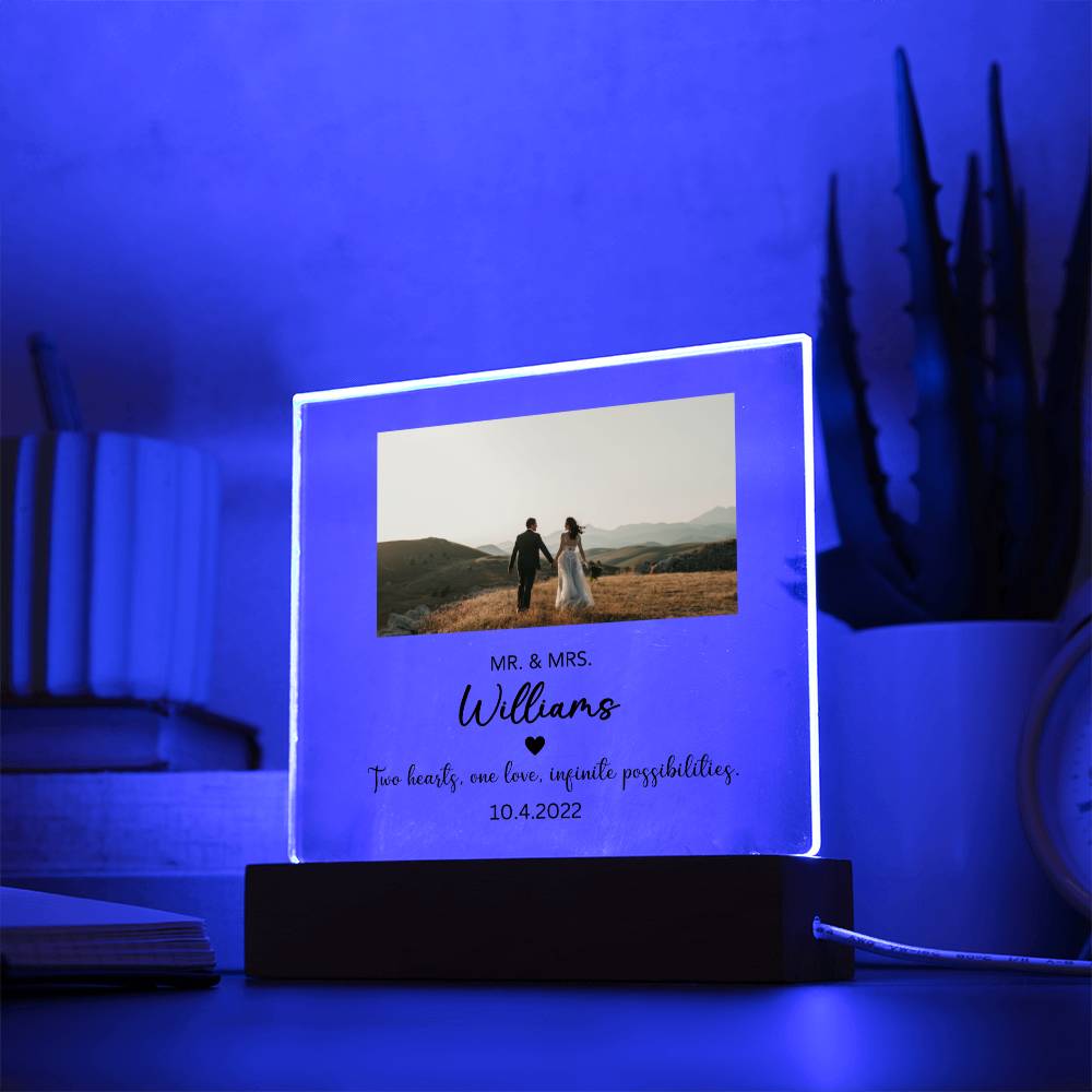 Custom Color changing Engagement Acrylic plaque