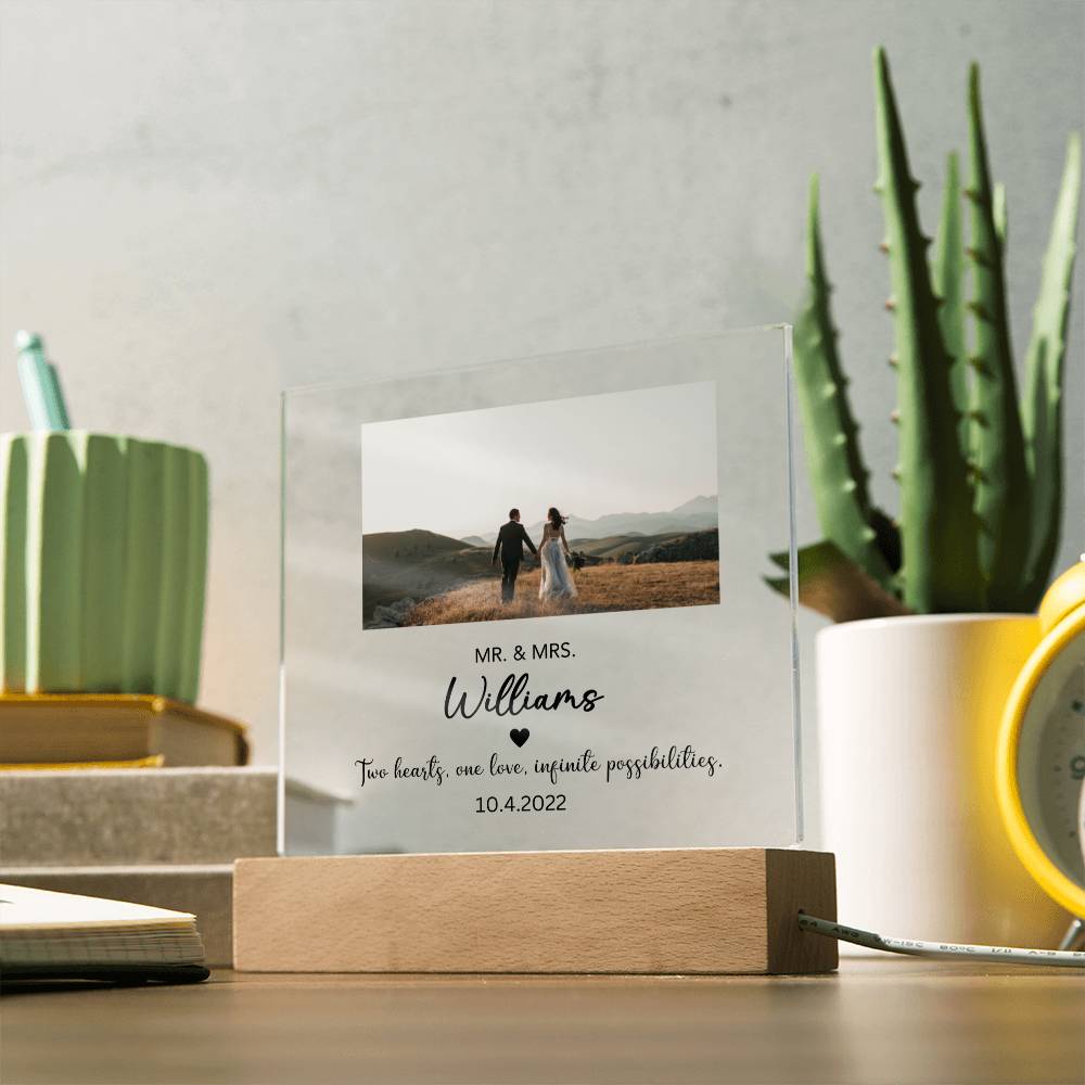 Custom Color changing Engagement Acrylic plaque