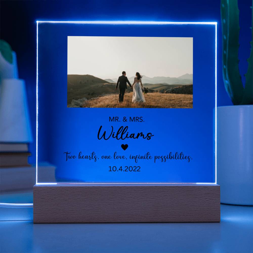 Custom Color changing Engagement Acrylic plaque