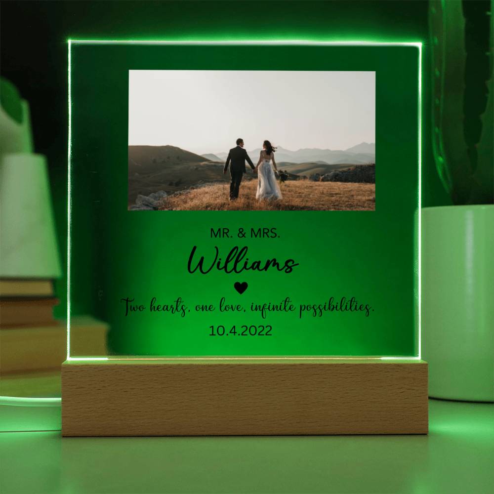 Custom Color changing Engagement Acrylic plaque