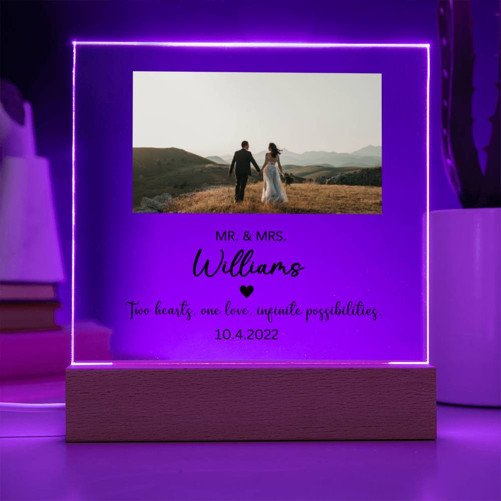 Custom Color changing Engagement Acrylic plaque